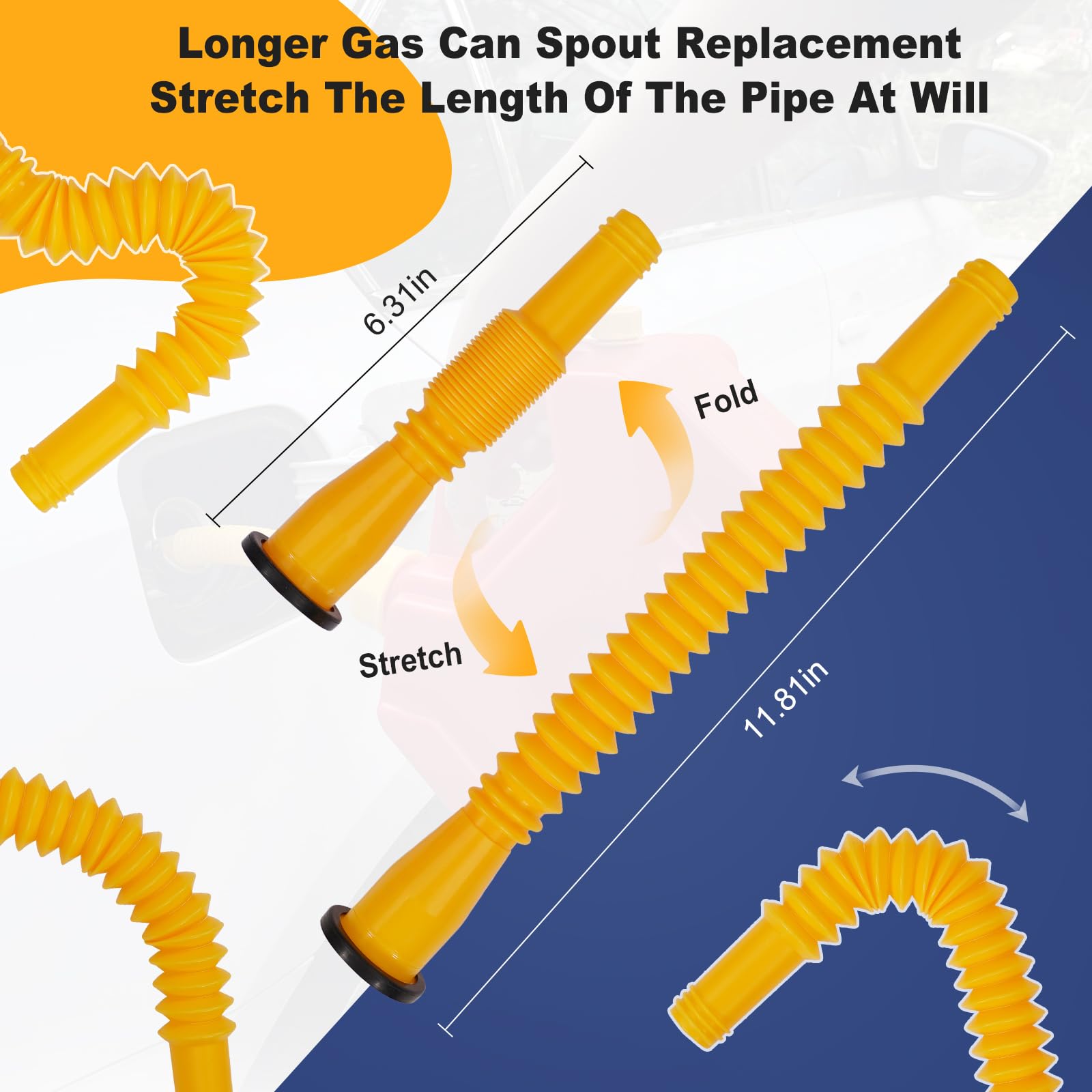 Gas Can Nozzle Replacement Kit,Gas Can Spout Replacement Fits 5 Gallon Gasoline Cans,With Flexible Nozzles,Screw Collar Caps(33