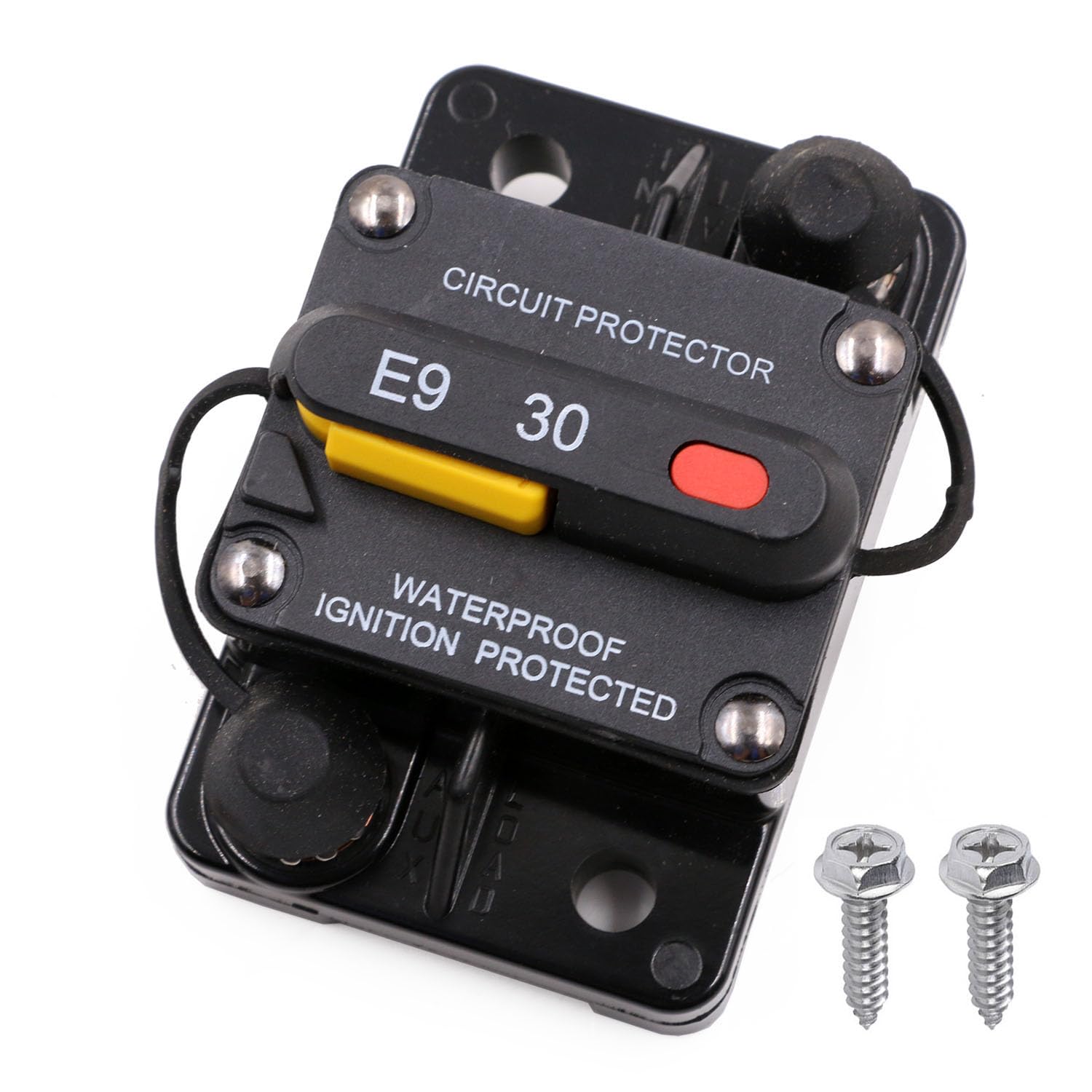 T Tocas 30 Amp Circuit Breaker With Recessed Switch Design For Boat Trolling Motor Marine Atv | Waterpoof Ip67 Protection With M