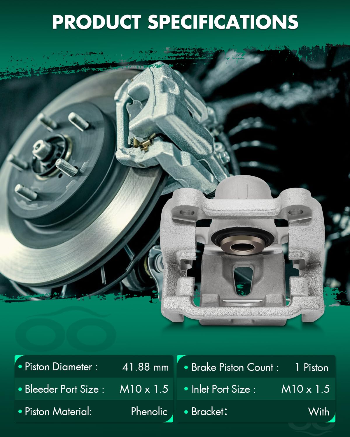 Scitoo Rear Left+Right Brake Calipers With Bracket 18B4970 18B4971 Compatible For Chrysler 300 2005-2018 For Dodge Challenger 20