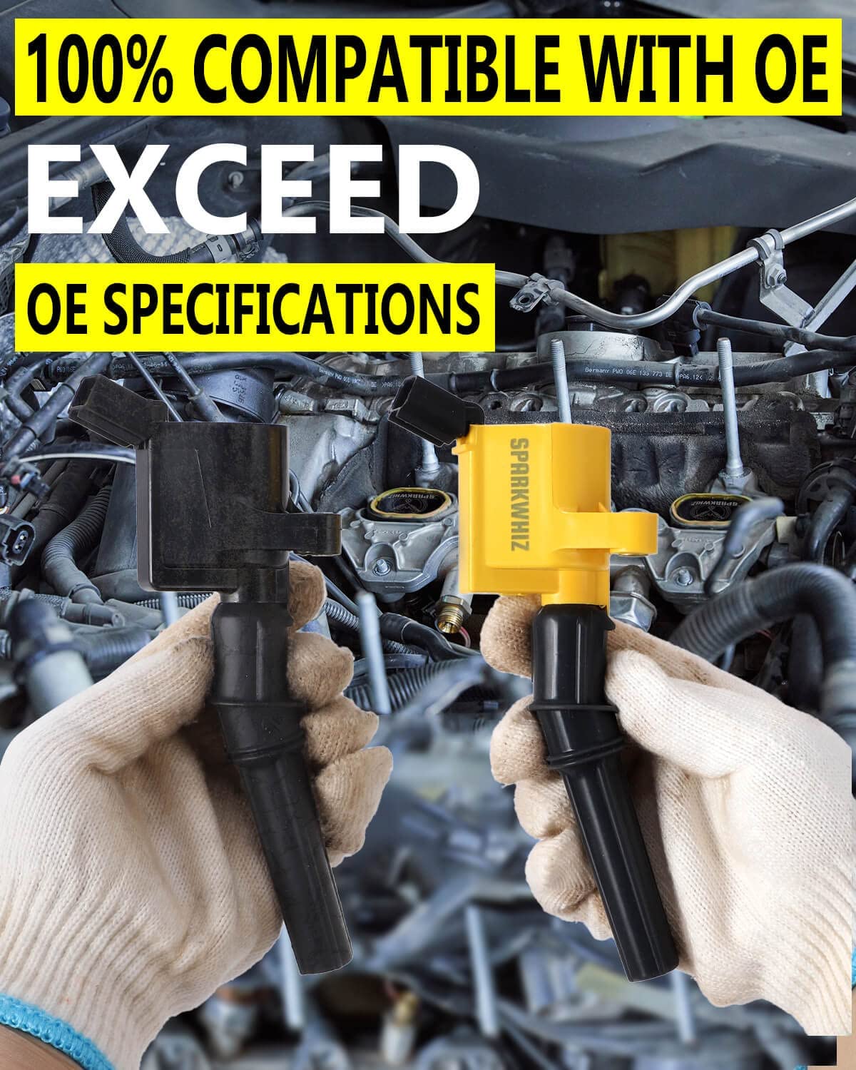 8Pcs DG508 Ignition Coils & Spark Plug SP479, 18.9% High Performance, Compatible with Ford F150 F250 F550 E150 E250 E550 4.6L 5.