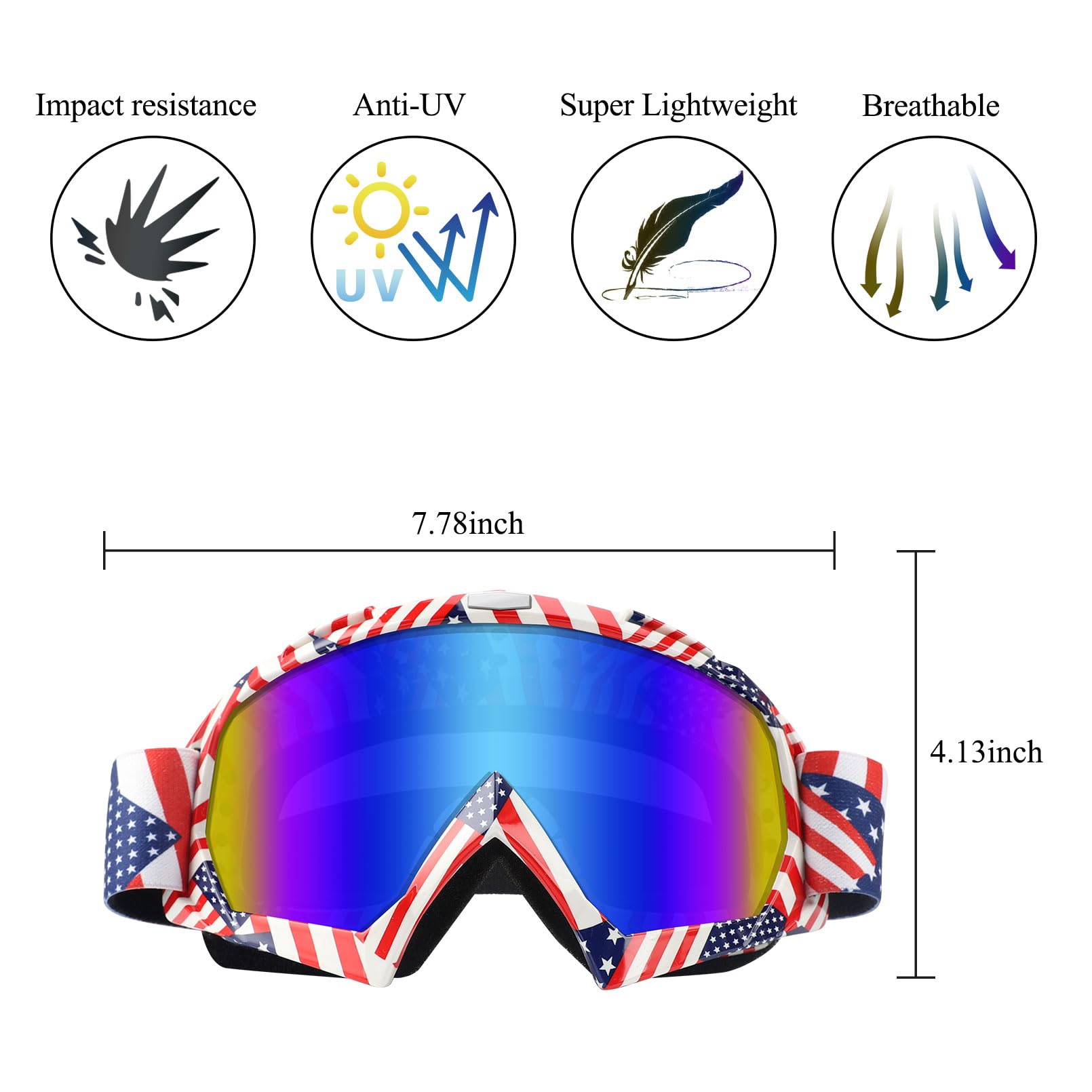 Xyop Motorcycle Goggles 2 Pack Atv Dirt Bike Motocross Goggles Mx Riding Goggels Utv Helmet Goggles Offroad Goggle Uv400 Windpro