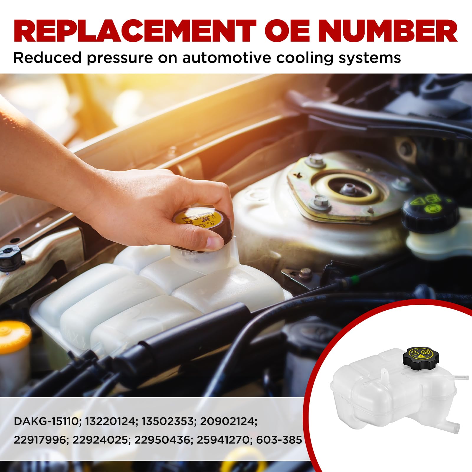 Bdfhyk Engine Coolant Expansion Reservoir Overflow Tank Compatible With Chevrolet Impala Malibu Limited Cadillac Xts Srx Buick Regal Lacrosse Allure Replace 603-385 Dakg-15110 13220124 13502353