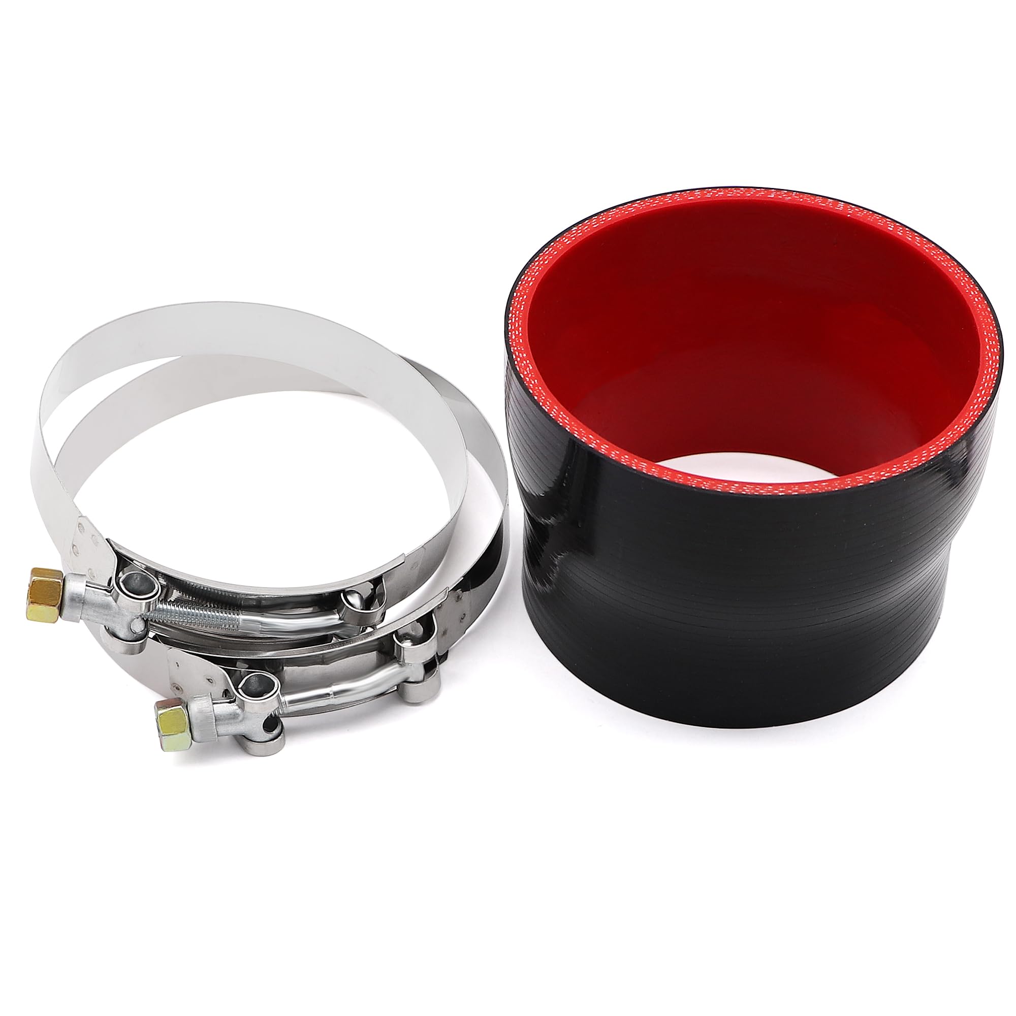 Taukealugs Straight Reducer Coupler Silicone Hose ID 4-inch to 4-1/2inch 4-Ply with Stainless Steel T-Bolt Clamp for Automotive