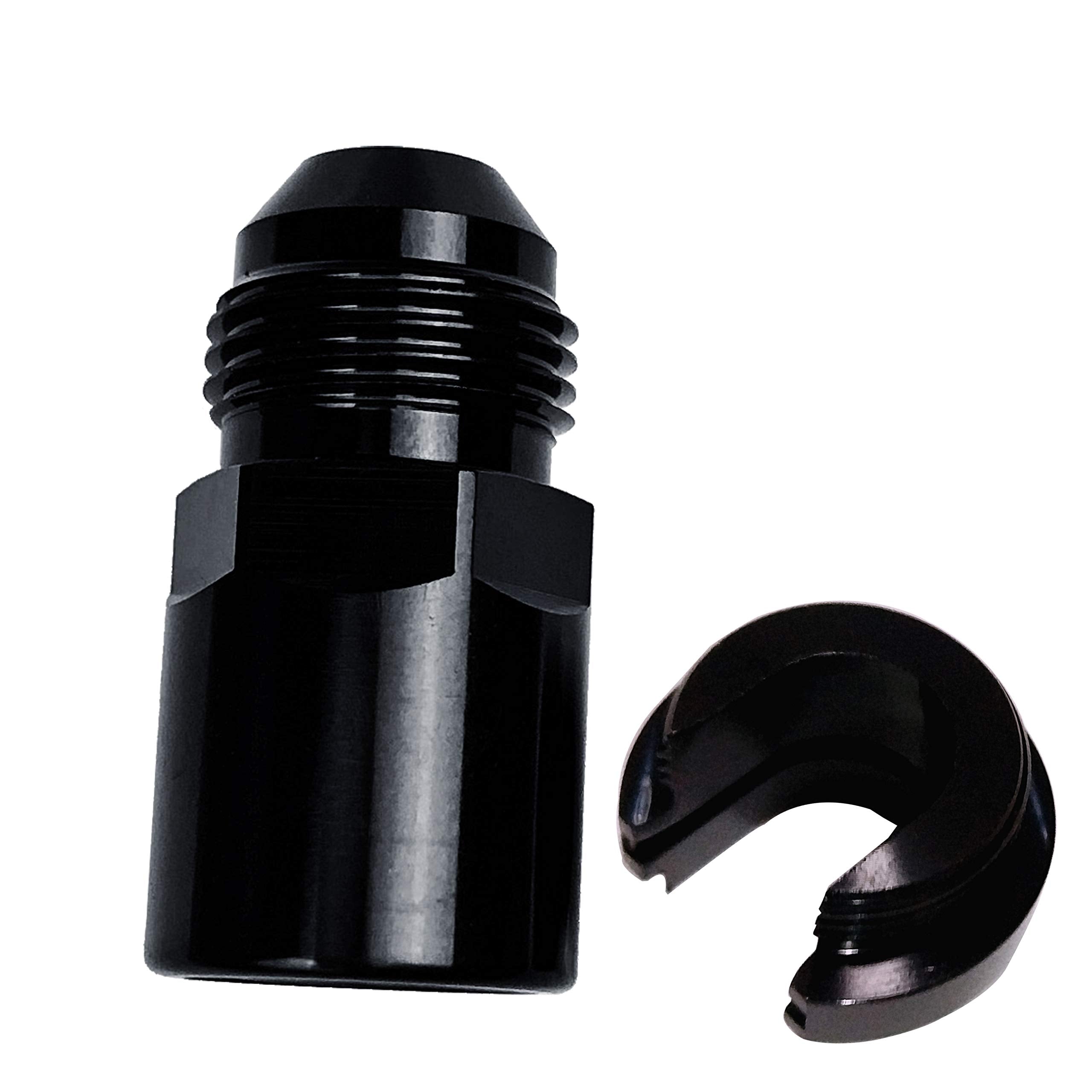 Fuel Adapter 6An Male To 3/8 Sae Quick Disconnect Female Push On Efi Hose Fitting Aluminum Black