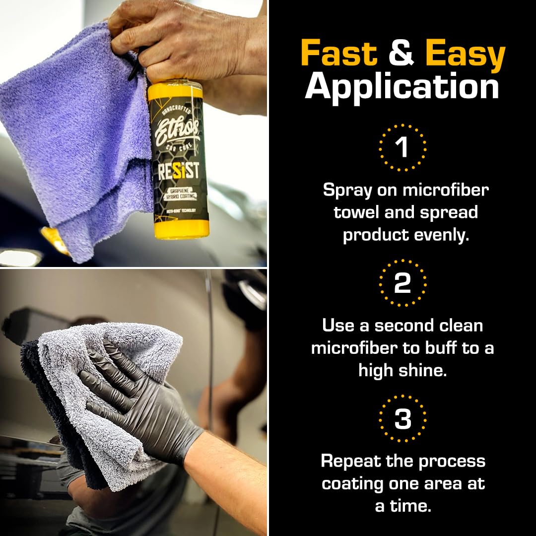 Resist Graphene Spray Coating - Uv Ceramic Coating For Cars - 2-In-1 Hybrid Formula Ceramic Spray Coating For Cars For Incredibl