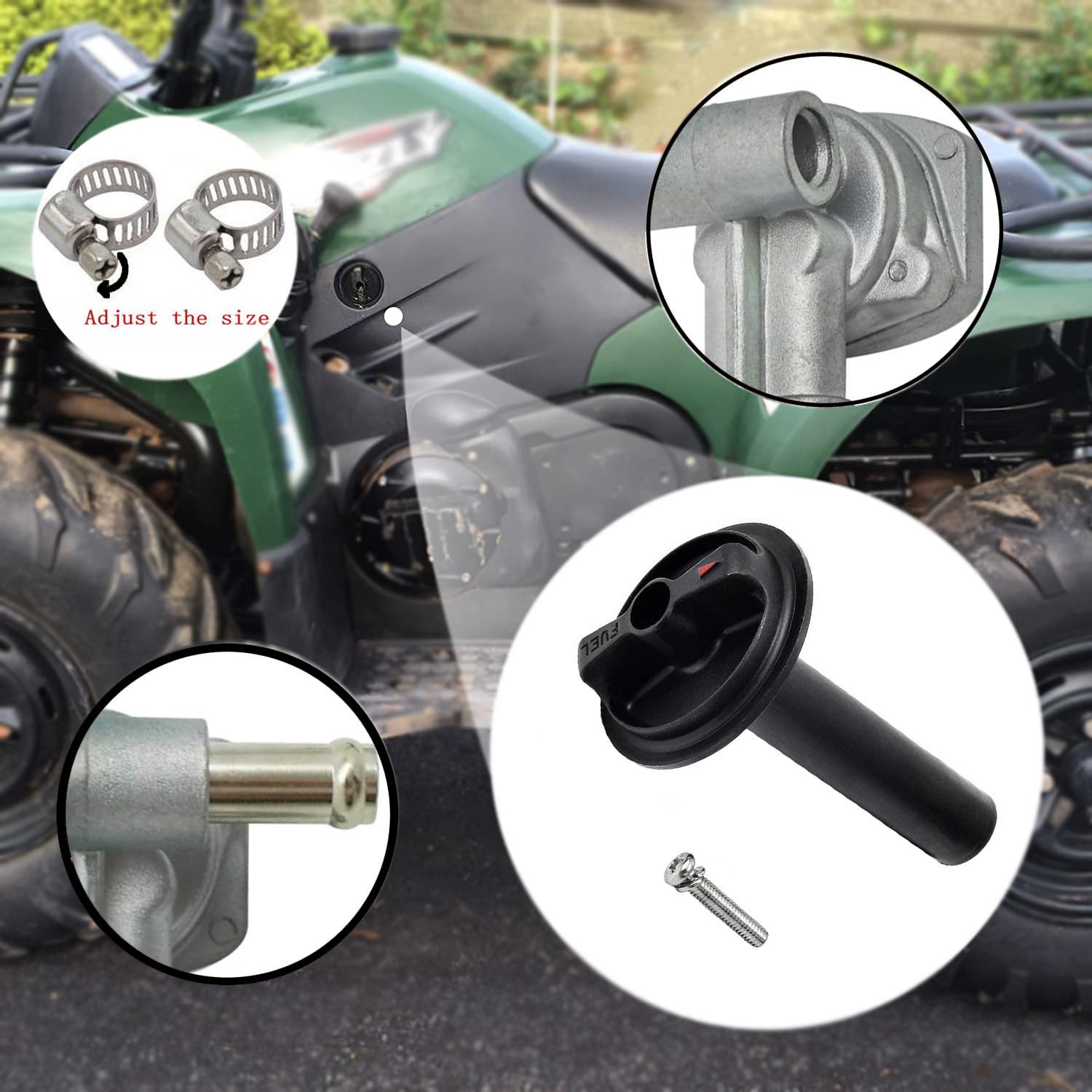 Earlyred Fuel Tank Switch Valve with Lever Screw Compatible with Yamaha Kodiak YFM400FA YFM450FA YFM400 YFM450 4x4 2003-2006 Fue