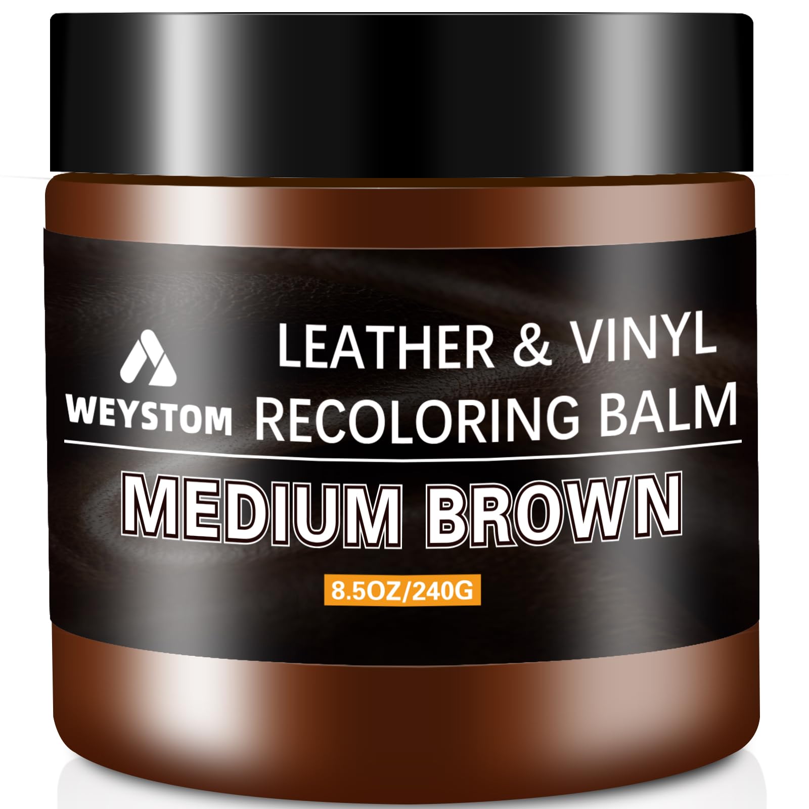 WEYSTOM Leather Recoloring Balm - Medium Brown Leather Repair Kit for Furniture, Dye, Recolor, Renew, Repair & Restore Aged, Fad