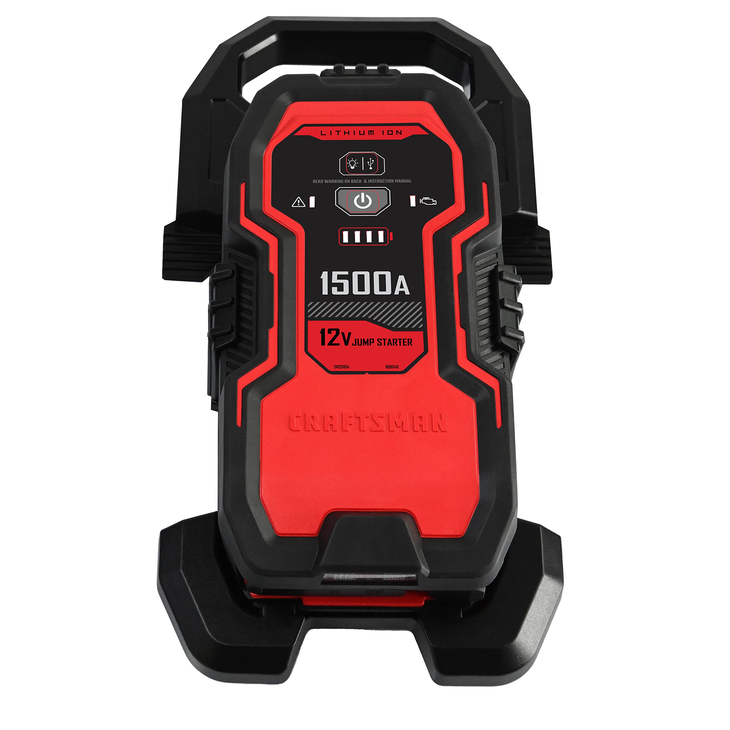 CRAFTSMAN Lithium Jump Starter and Portable Power Pack, CMXCESM264, 3-in-1, 2.4 Amp USB Port, LED Light, 1500 Amps, 12 Volt, for