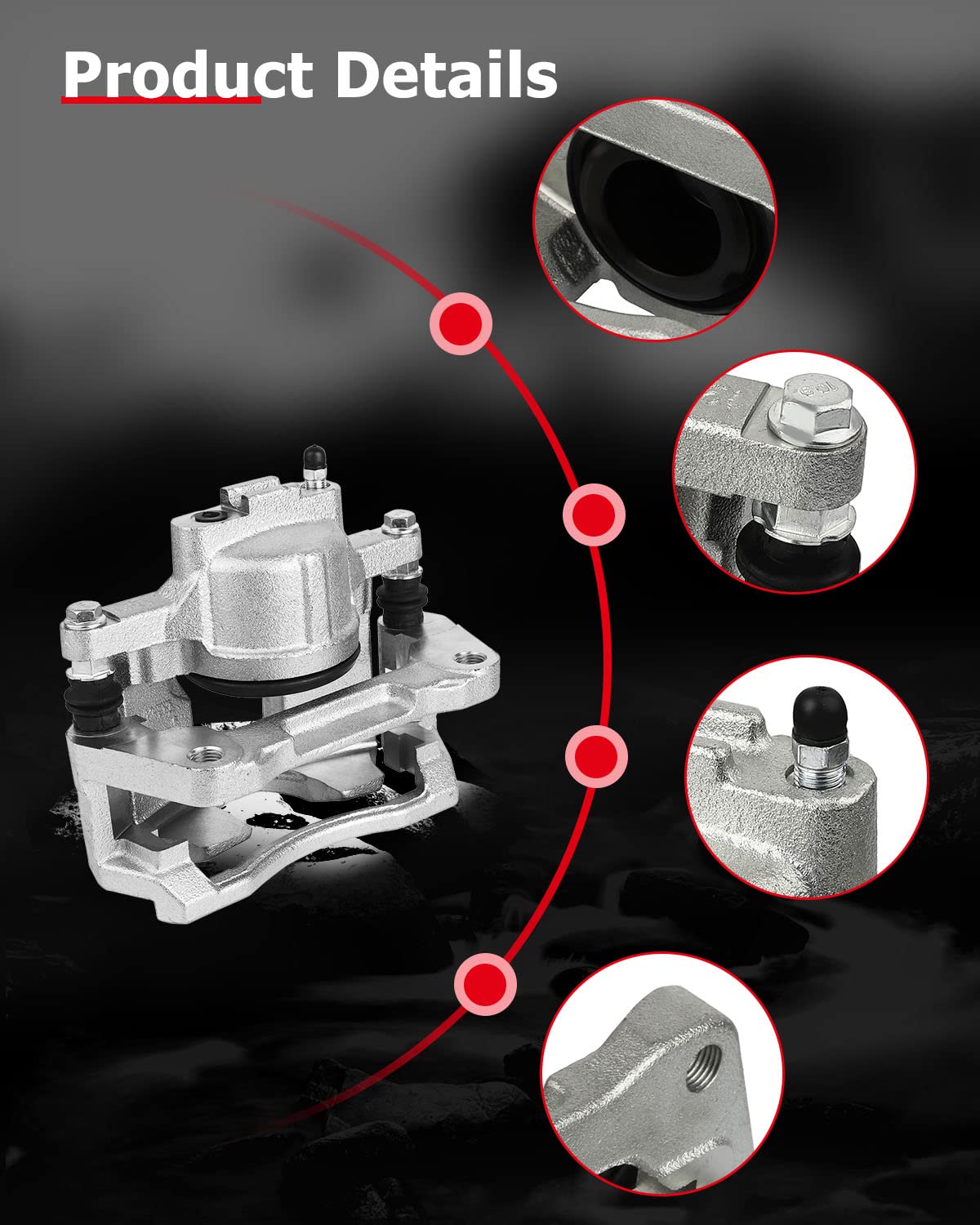 cciyu 18B5045 Front Right Brake Caliper With Bracket For Chrysler For Town & Country,For Dodge For Grand Caravan/For Nitro,For J
