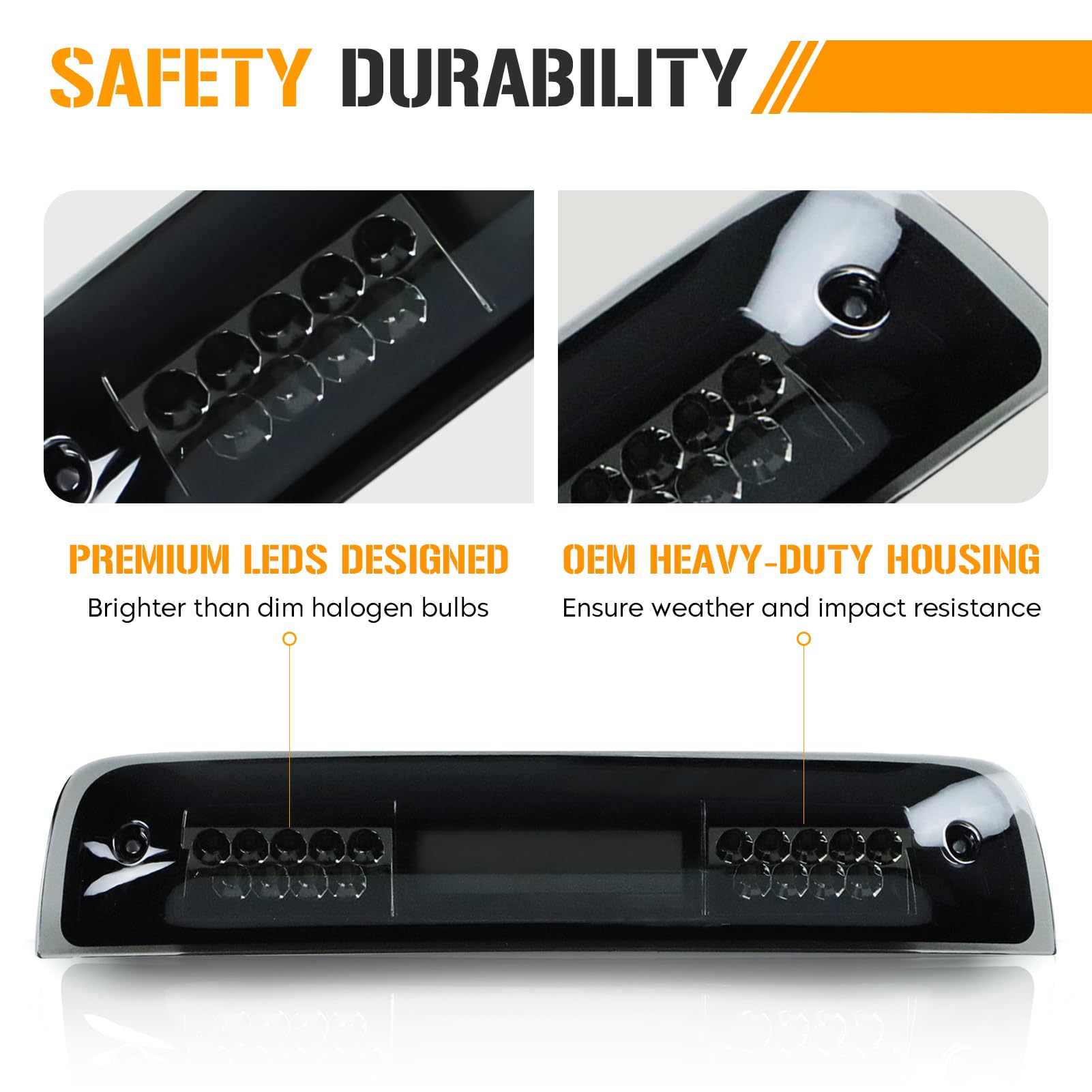 Led Third Brake Light Fits For Dodge Ram 1500 2009-2017, For Dodge Ram 2500 3500 2010-2017, High Mount Stop Light Center Mount B