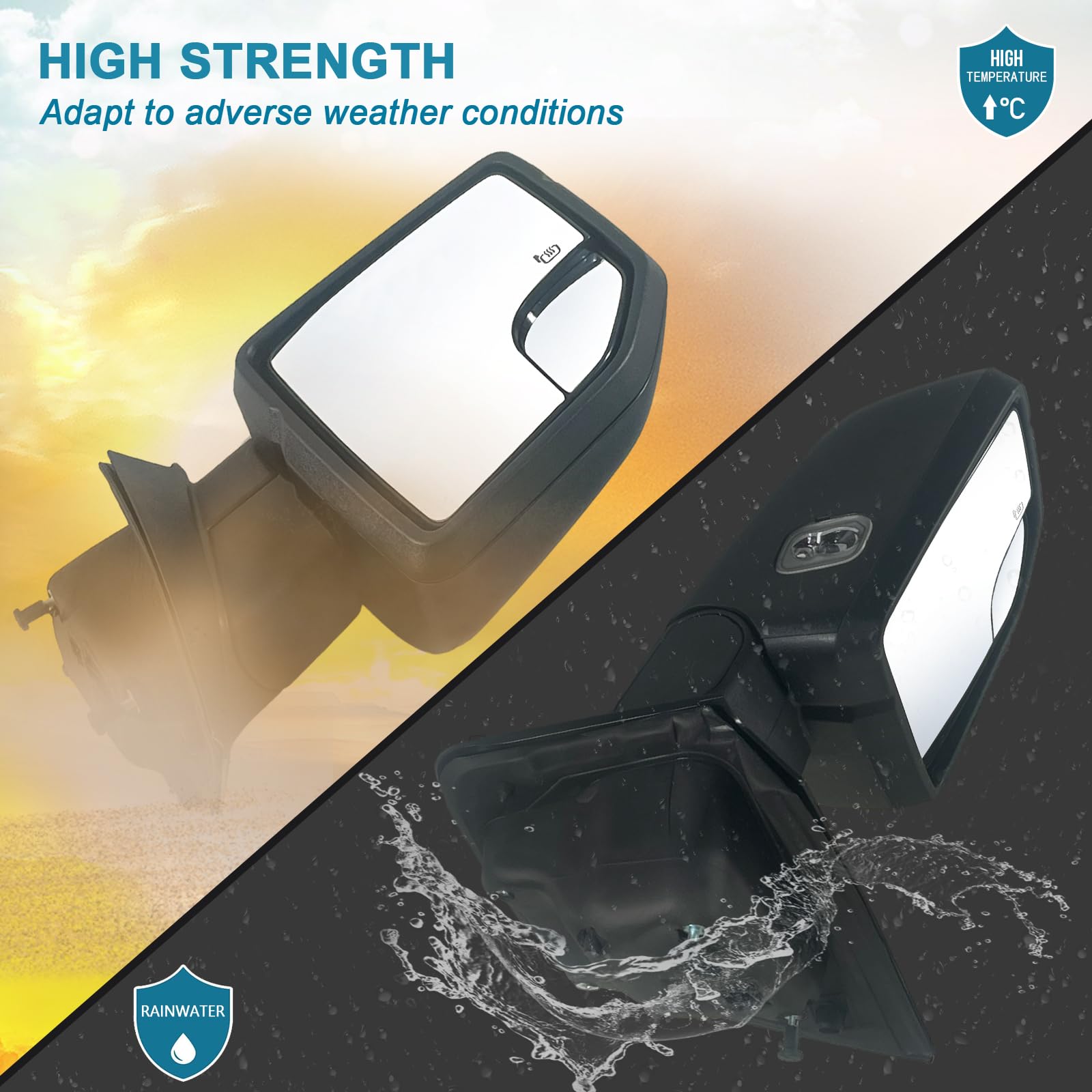 Lqito Left Driver Door Mirror Fits 2015-2021 F150 With Heated,Turn Signal, Power Glass, Puddle lights And Clearance Lamp Replace