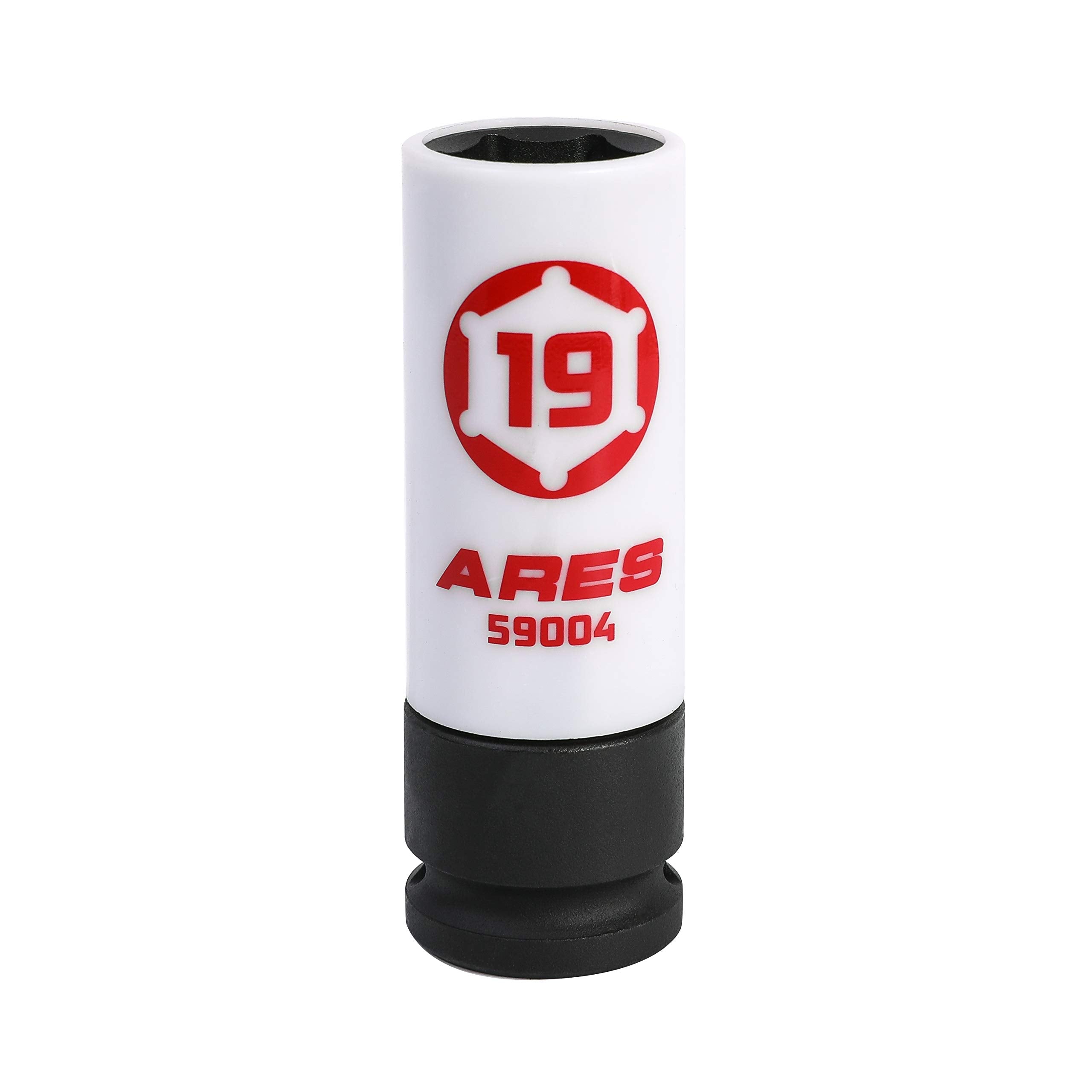 Ares 59004-19Mm 1/2-Inch Drive Non-Marring Impact Lug Nut Socket - Protective Sleeve Prevents Damage To Custom Rims & Lug Nuts -