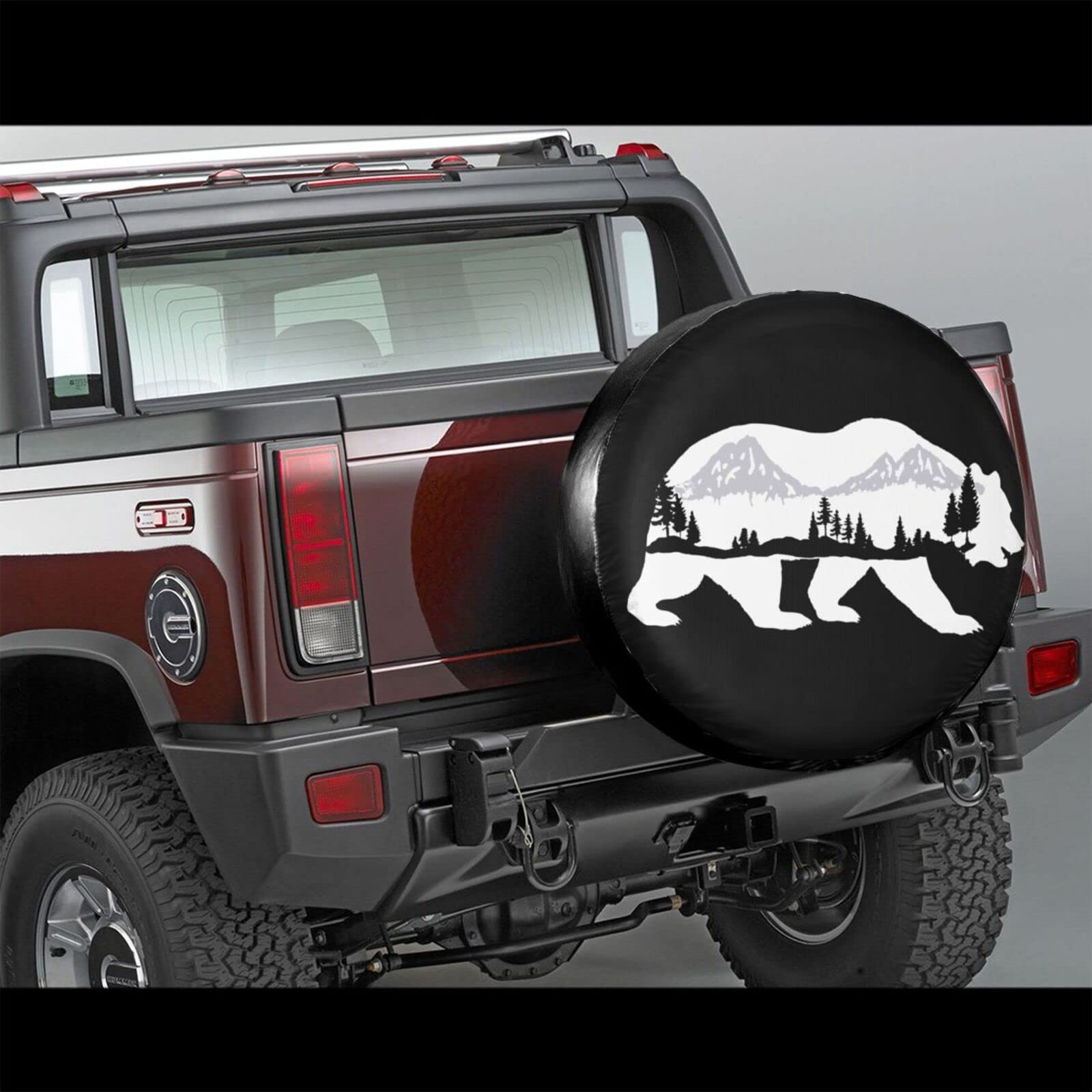 Gwomo Bear And Mountain Spare Tire Cover Wheel Protectors Tyre Covers Waterproof Wheel Covers Universal Fit For Trailer Rv Suv Truck Camper Travel Trailers 14