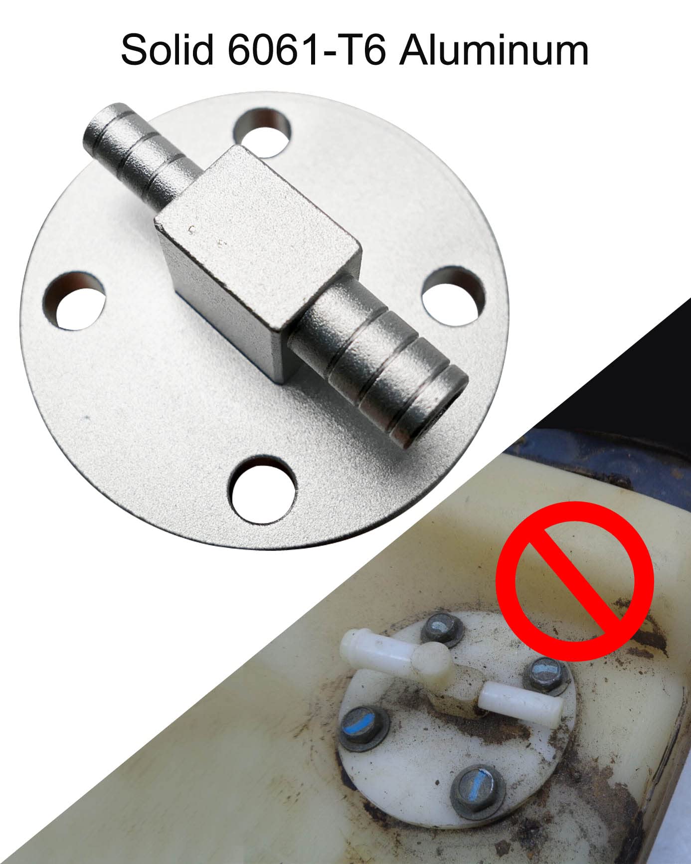 Billet Fuel Pickup Gas Pump Tank Compatible With Yamaha Rhino 660 450 Carb Models, 6061-T6 Aluminium Oil Pump Tank, Silver