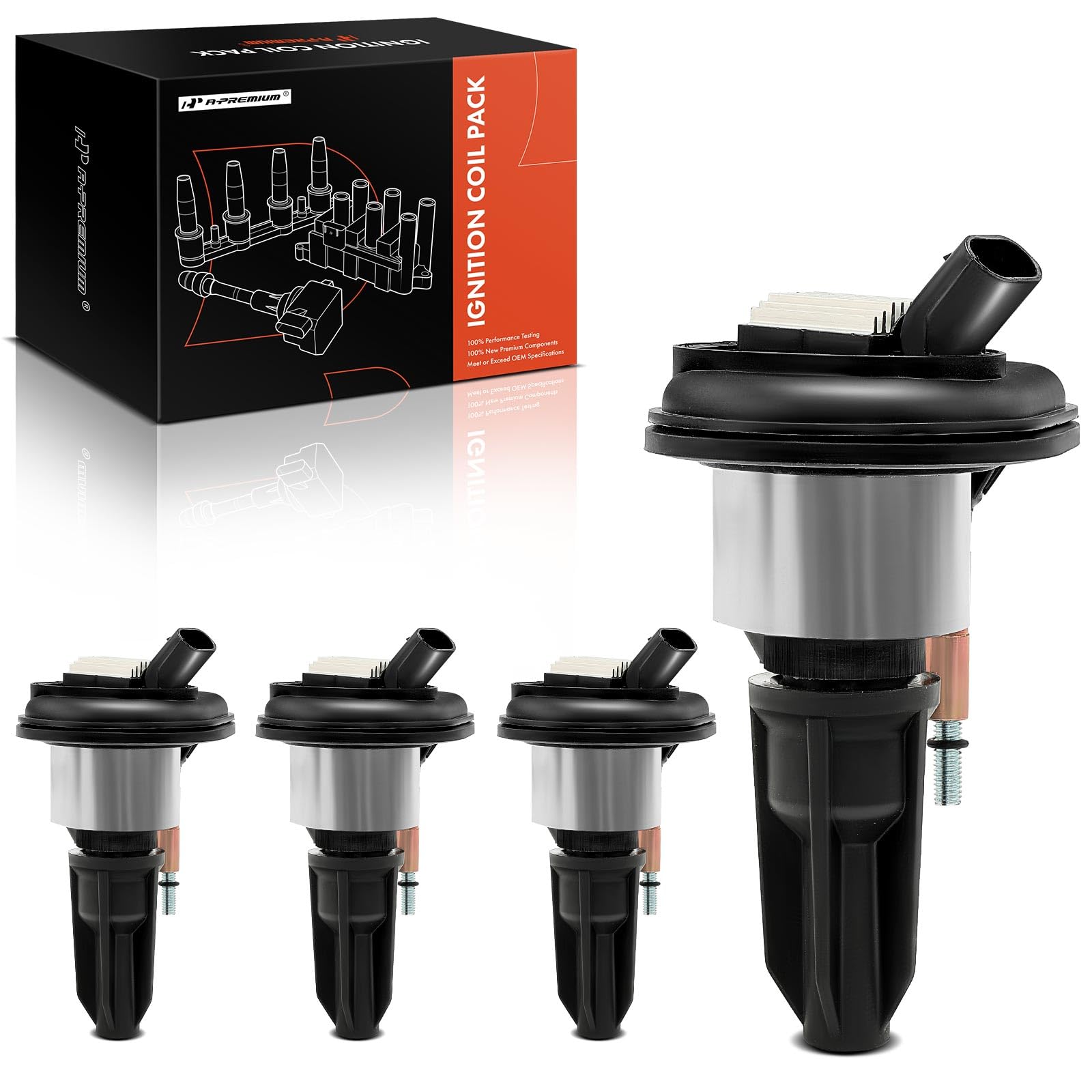 A-Premium Ignition Coils Pack Compatible With Chevrolet Chevy Trailblazer 2002-2005 4.2L, Gmc Canyon 2004-2006 2.8L 3.5L, Envoy