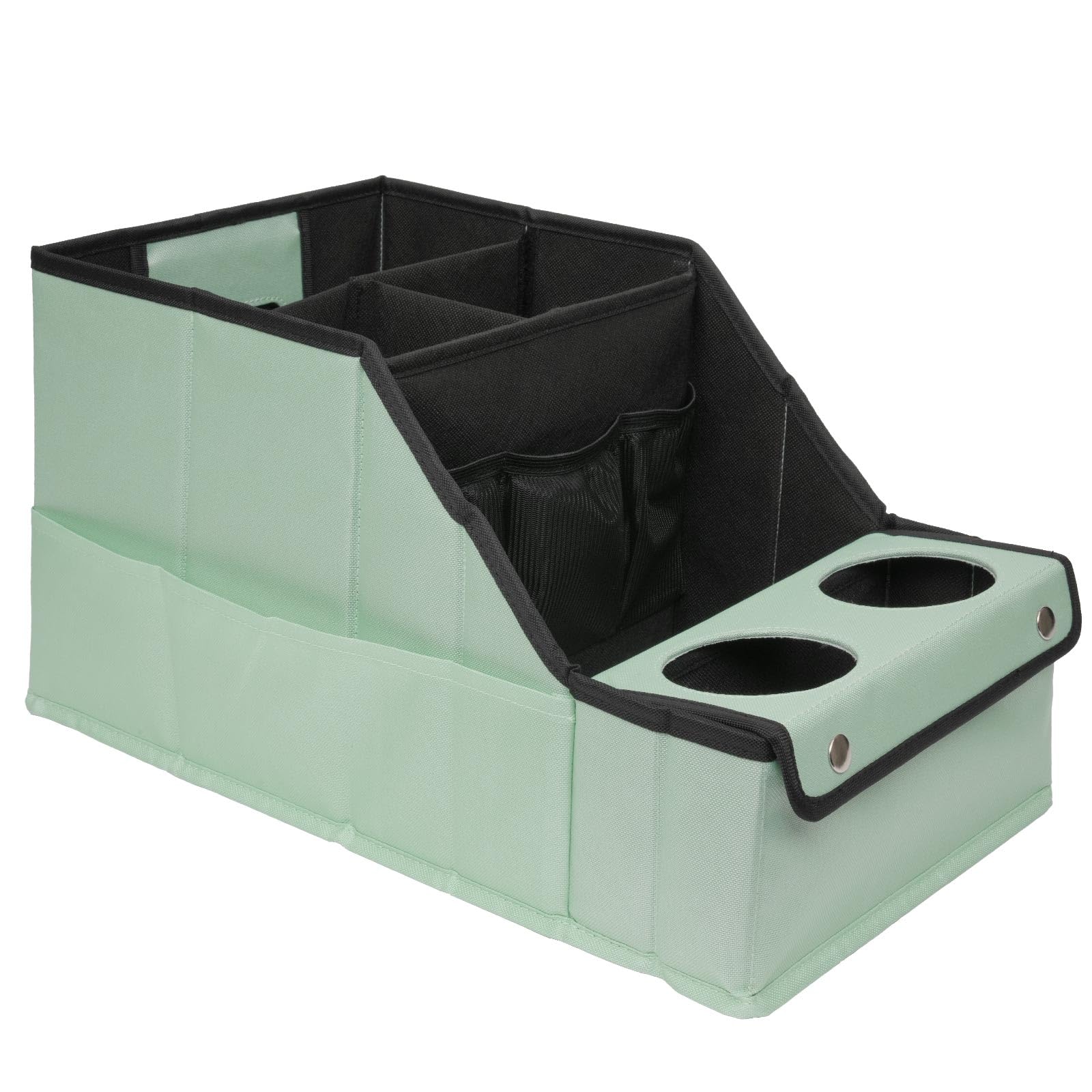 Mulisoft Car Seat Organizer - Backseat Car Organizer With 11 Storages Compartments And 2 Cup Holders, Green