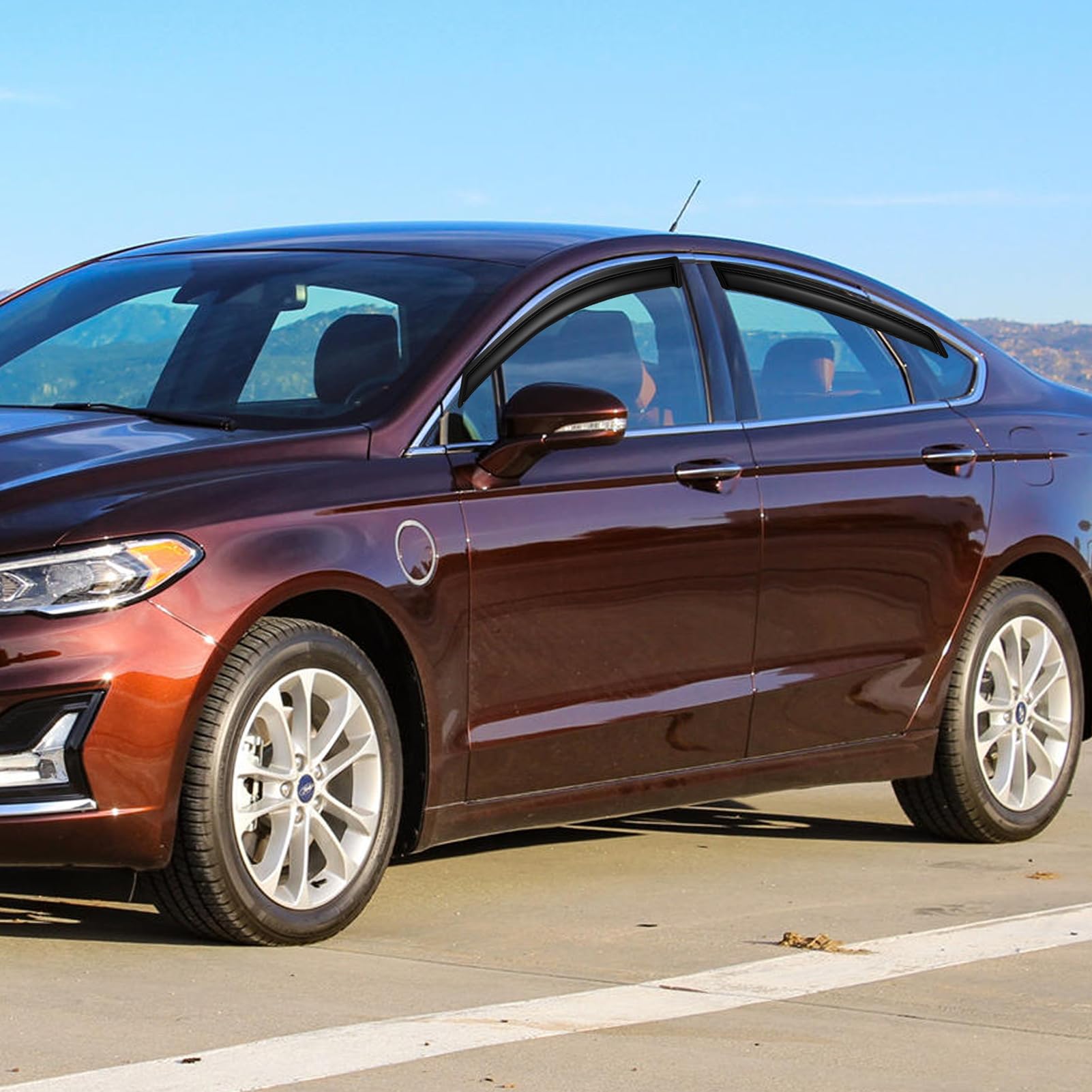 Cxdar Window Rain Guards Visors For 2013 2014 2015 2016 2017 2018 2019 2020 Ford Fusion, Window Vent Wind Shades Deflectors Shie