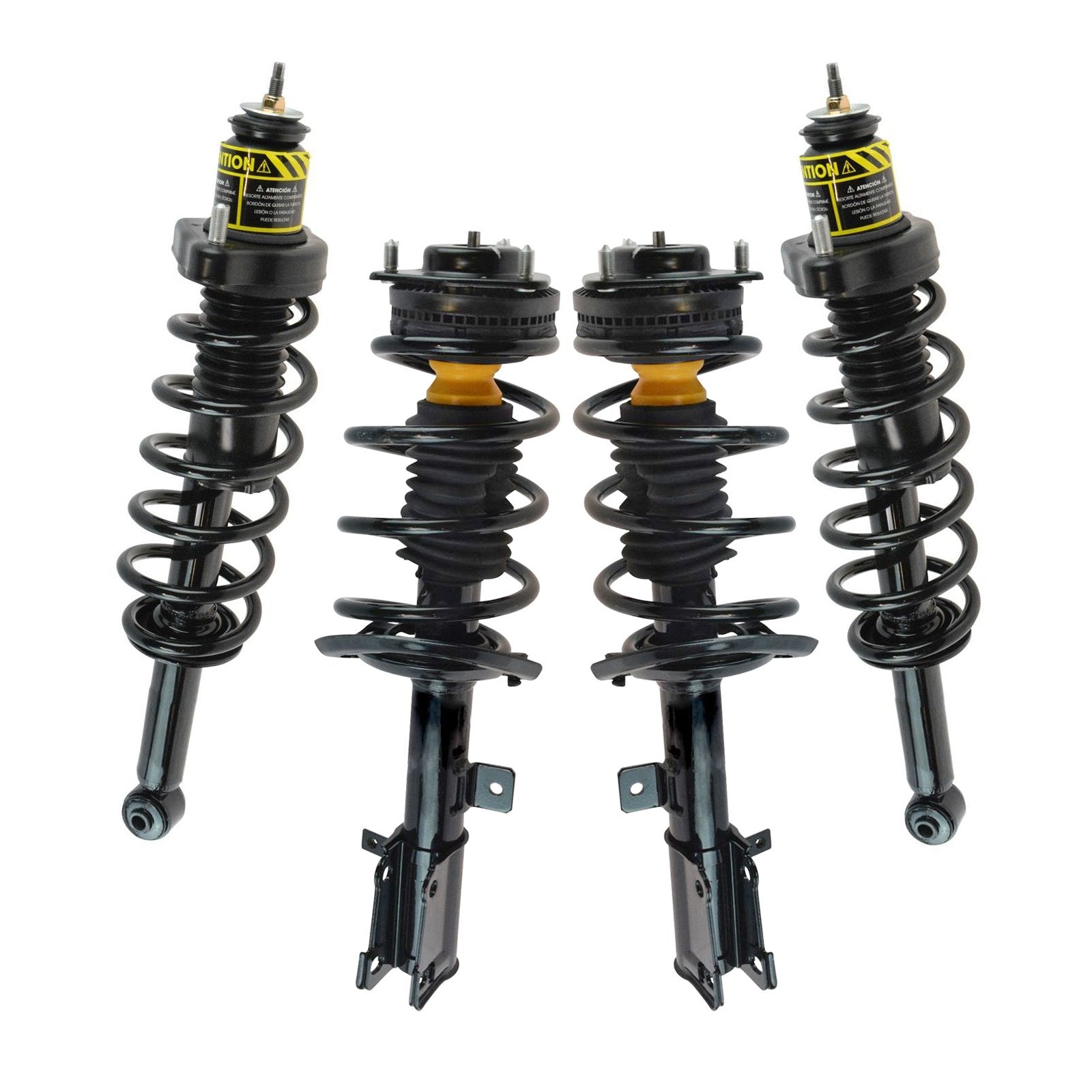 Trq Front And Rear Strut & Coil Spring Assembly Set Driver & Passenger Sides Compatible With 11-14 Chrysler 200 07-10 Sebring 08