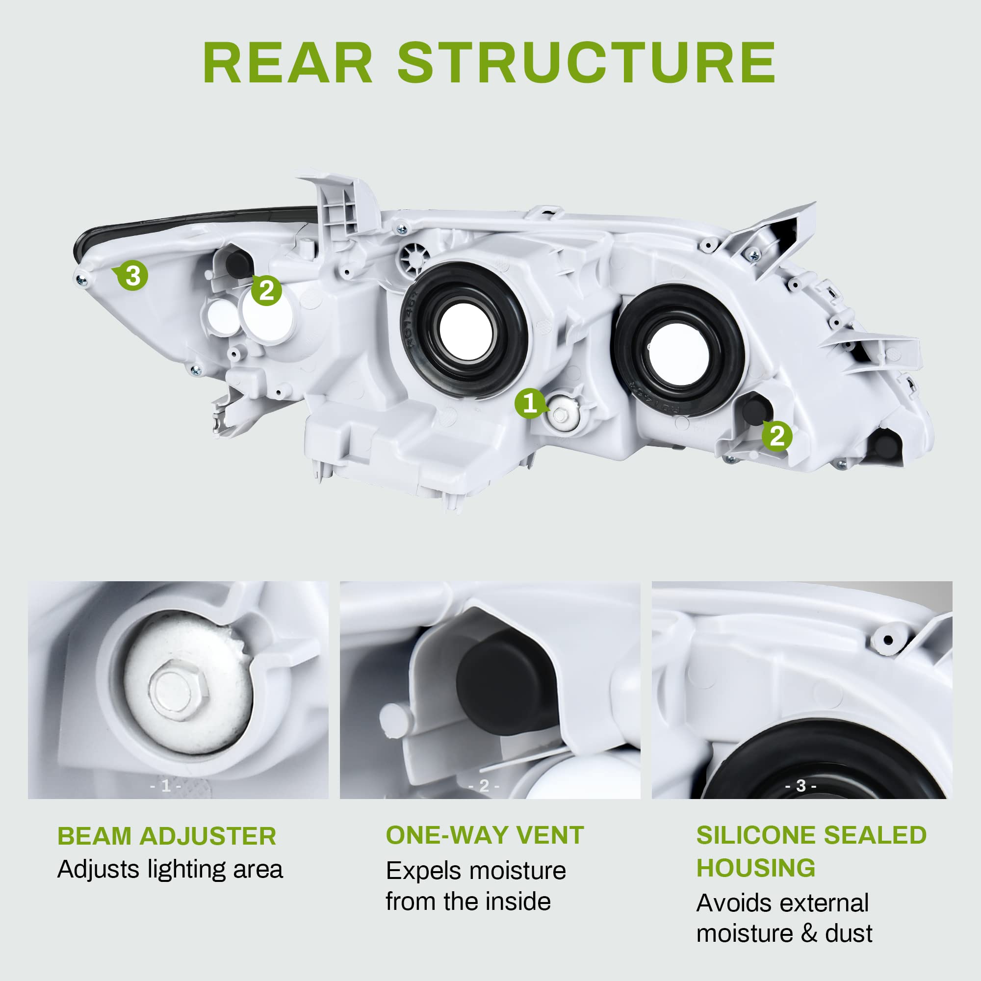 Autosaver88 Projector Headlight Assembly Compatible With 2007-2009 Camry (4-Door Sedan) Exclude Hybird Chrome Housing Amber Refl