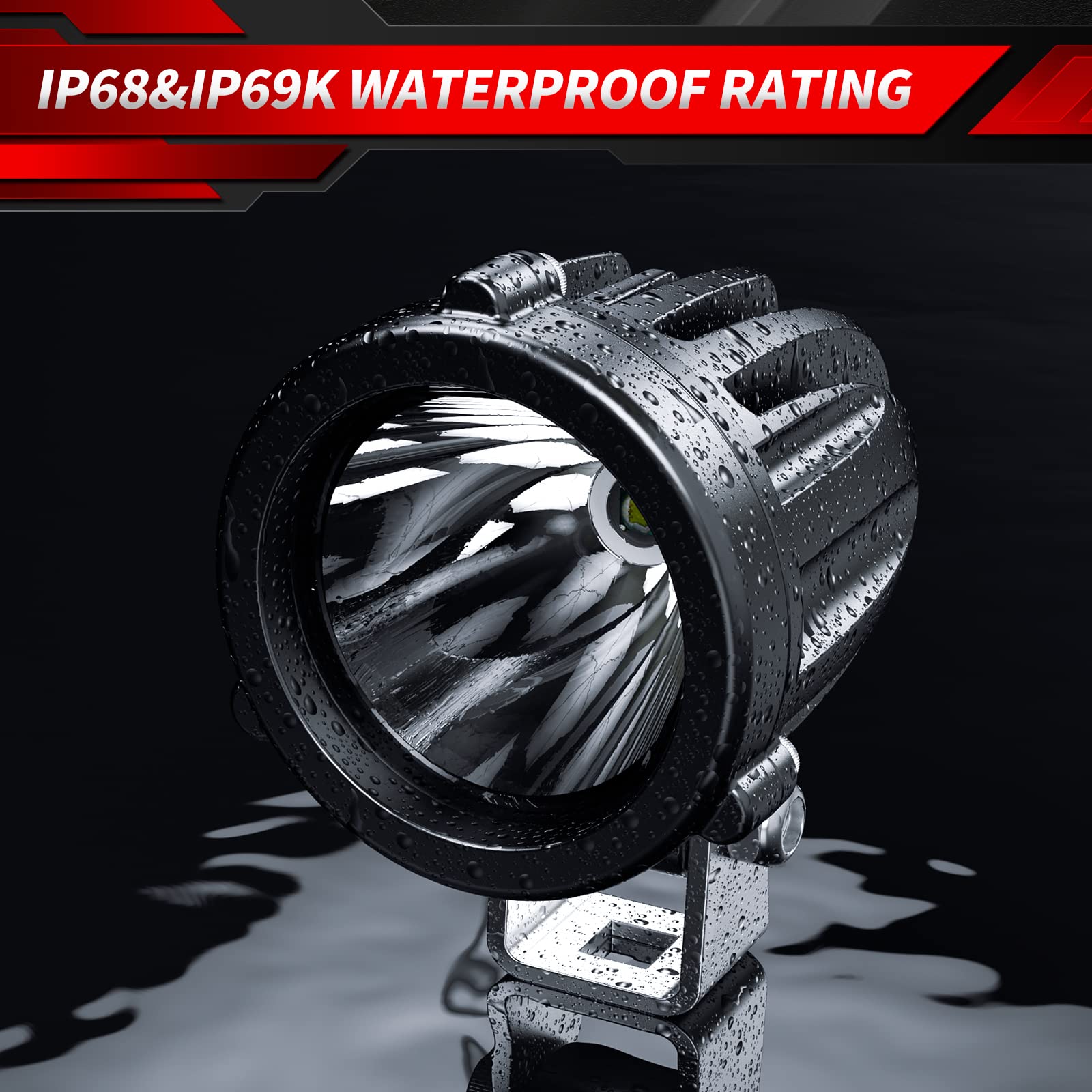 4Wdking 2 Inch Led Round Light, 20W Spot Driving Light Waterproof Off Road Light Work Lamp For Motorcycle Atv Utv Dirt Bike 4X4