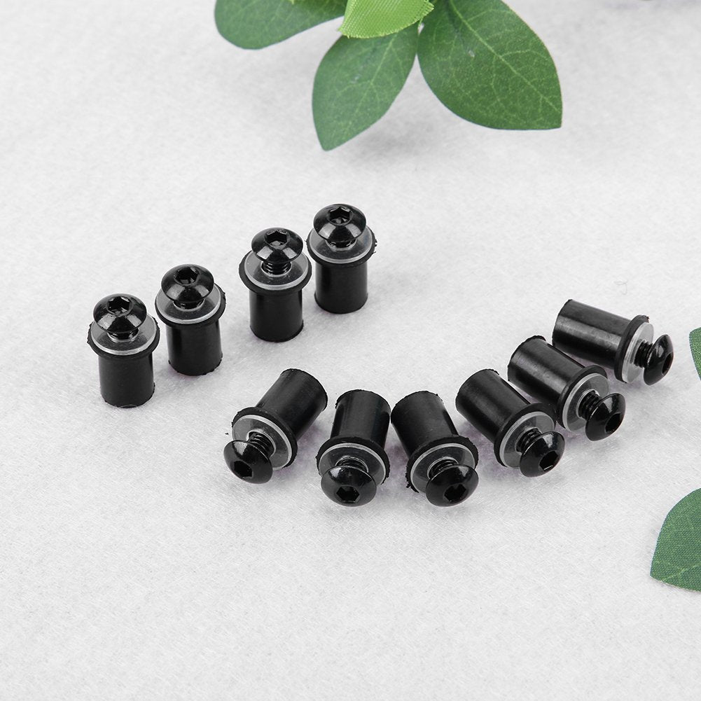 Coolboyer 10Pcs/Set M5X15Mm Motorcycle Aluminum Fairing Screws Bolts Kit Body Mount For Motorcycle Windscreen Windshield Screws