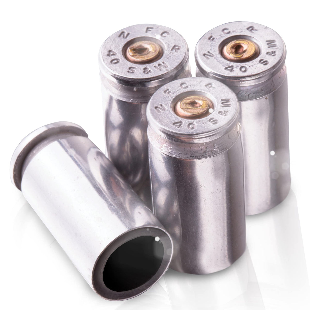 Lucky Shot - 40 Cal Bullet Shaped Casing Tire Valve Stem Caps | Tire Pressure Caps | Stem Tires Accessories For Cars, Suvs, Bmx Bike, Bicycle, Truck, Motorcycle | Nickel Stems Covers (Set Of 4)