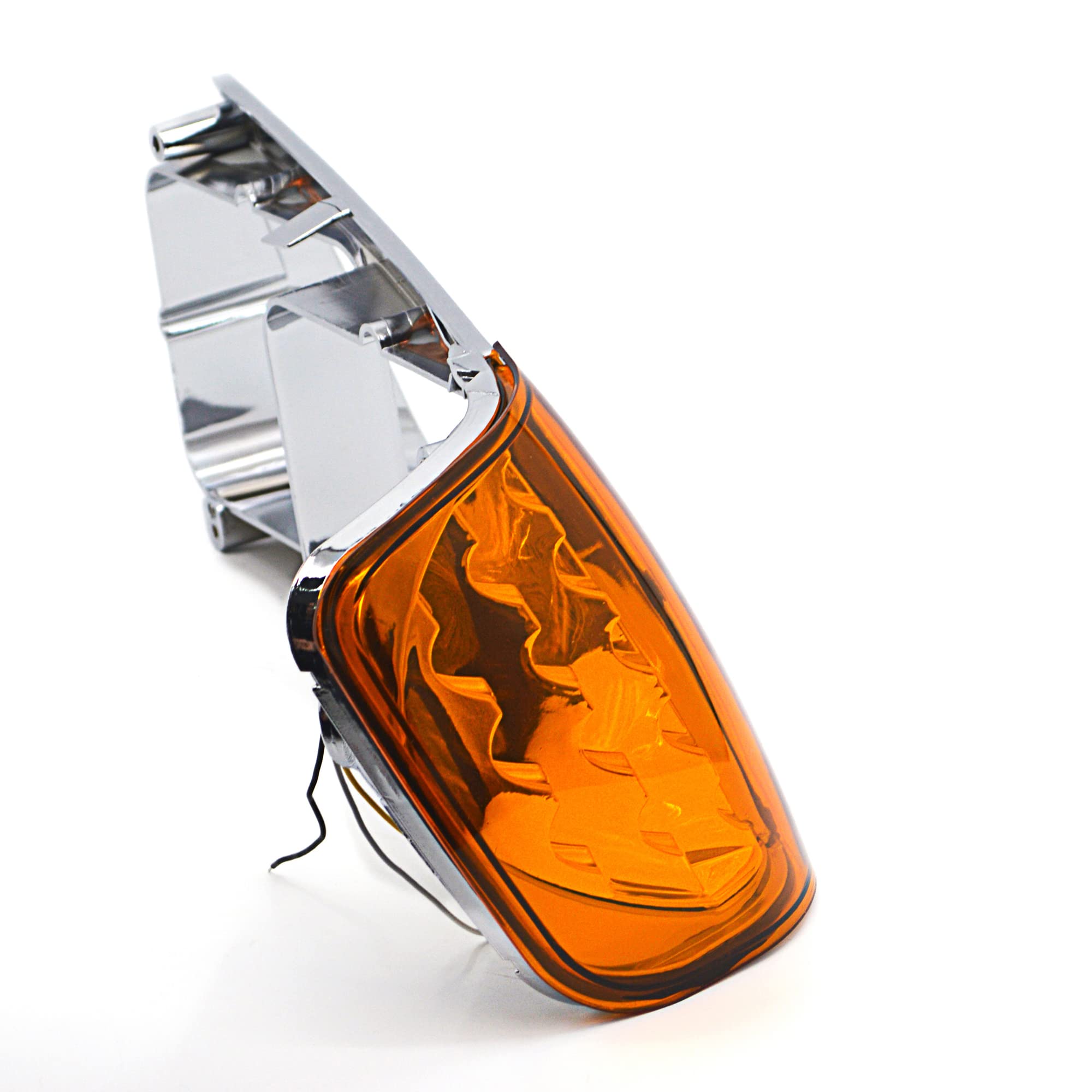 Torque Headlight Bezel Passenger Right Side Replacement for 1989-2002 Freightliner FLD semi Trucks with Amber LED Turn Signal Light Assembly DOT SAE Approved 3 Wires RH (TR039-R)