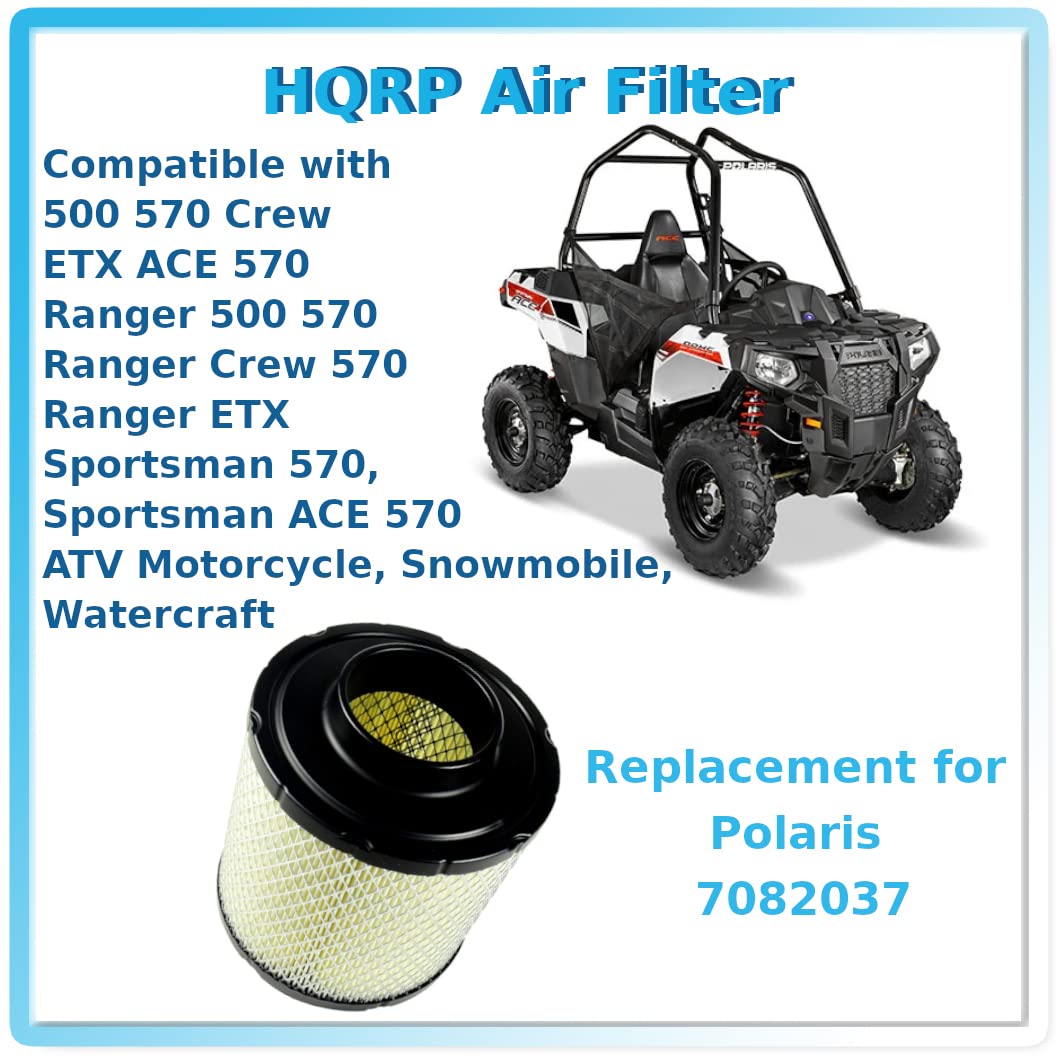 Hqrp Filter Compatible With Polaris 7082037 Fits 500 570 Crew Etx Ace 570 Ranger 500 570, Ranger Crew 570, Ranger Etx Sportsman