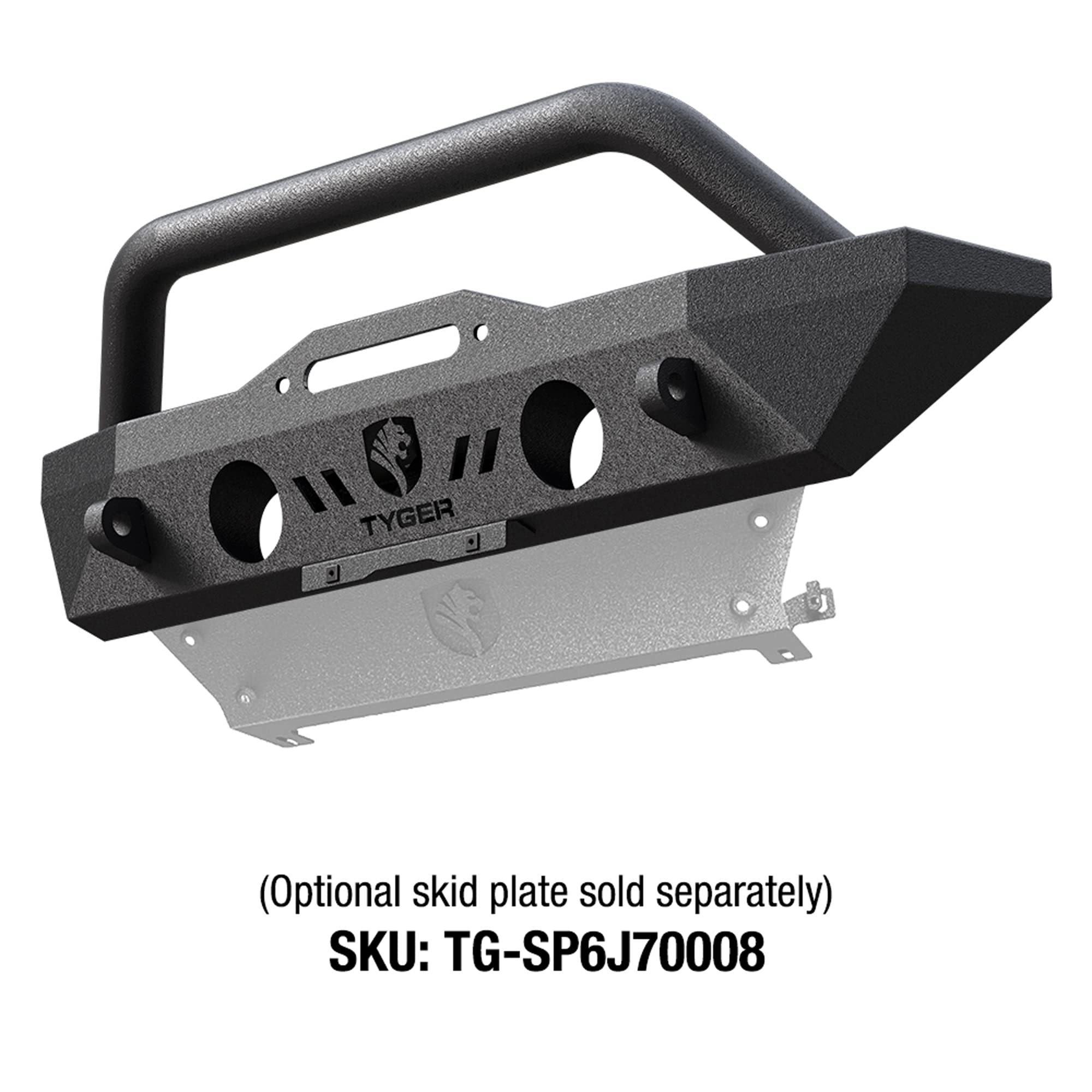 Tyger Auto Tg-Bp6J70078 Tyger Fury Stubby Front Bumper W/Winch Plate Compatible With 07-18 Jeep Wrangler Jk; 2018-2025 Jl (Fits