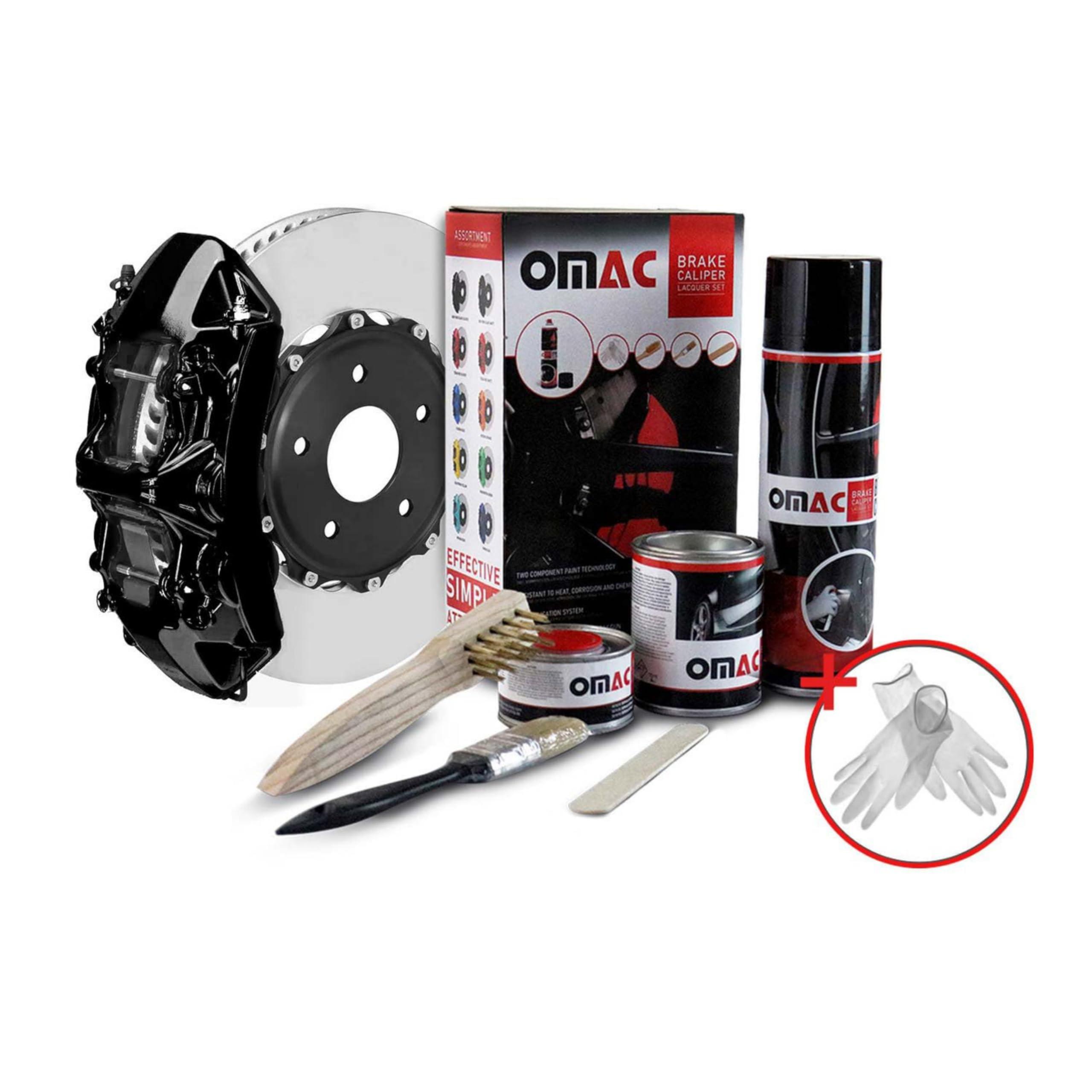 Omac Brake Caliper Epoxy Based Car Paint Kit New York Black Glossy High-Temp