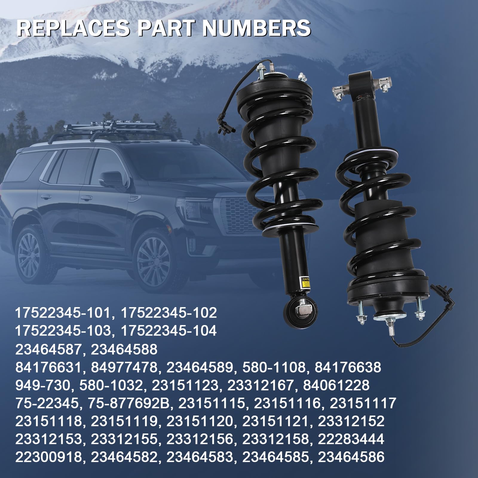 DICMIC Front Air Strut Shock Absorber with Spring Magnetic Assembly Compatible with 2015-2020 Cadillac Escalade ESV Chevrolet Su