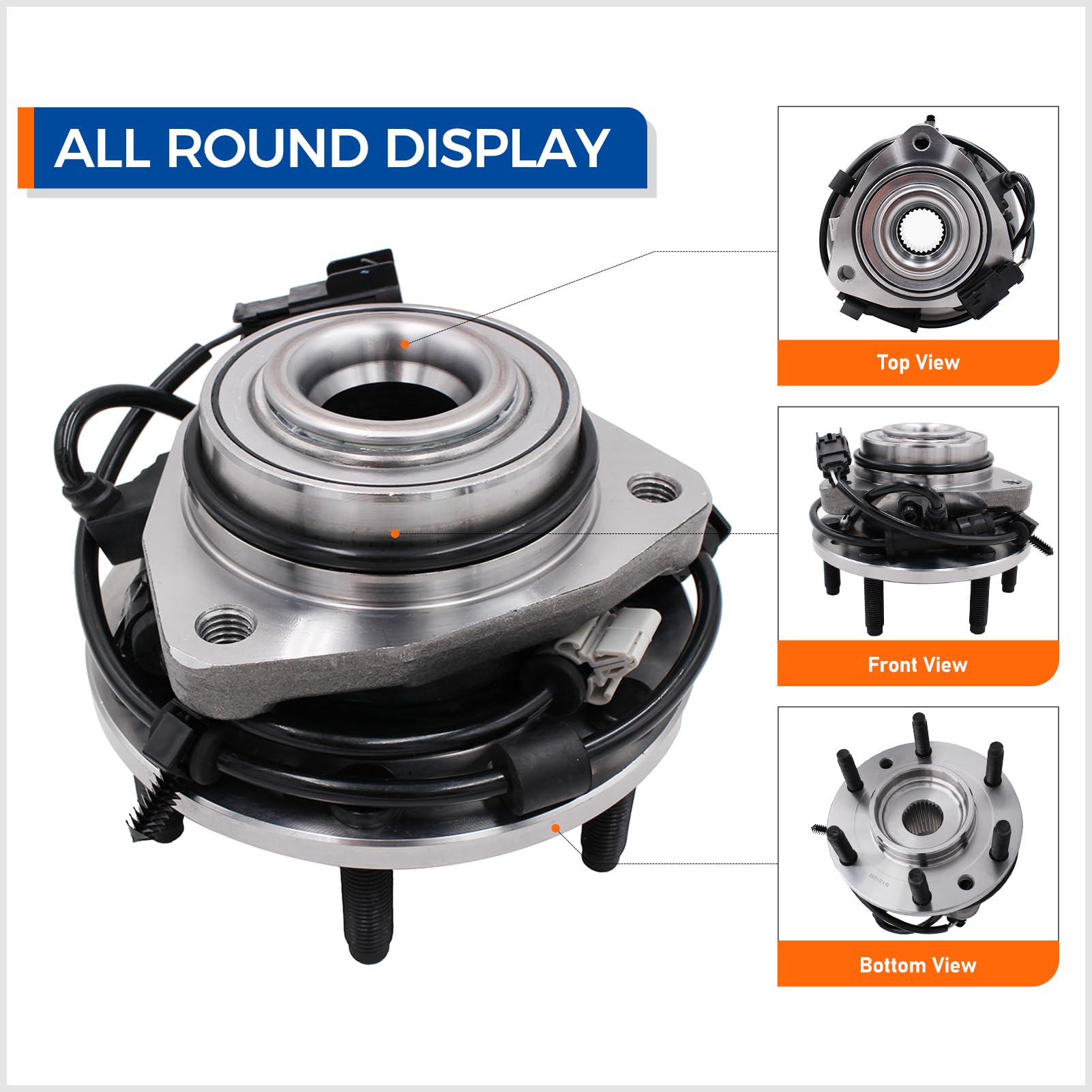 Parod 2Pcs 513188 Front Wheel Hub Bearing Assembly Fit For 04-07 Buick Rainier, 03-06 Chevy Ssr, 02-09 Trailblazer,Gmc Envoy, 02