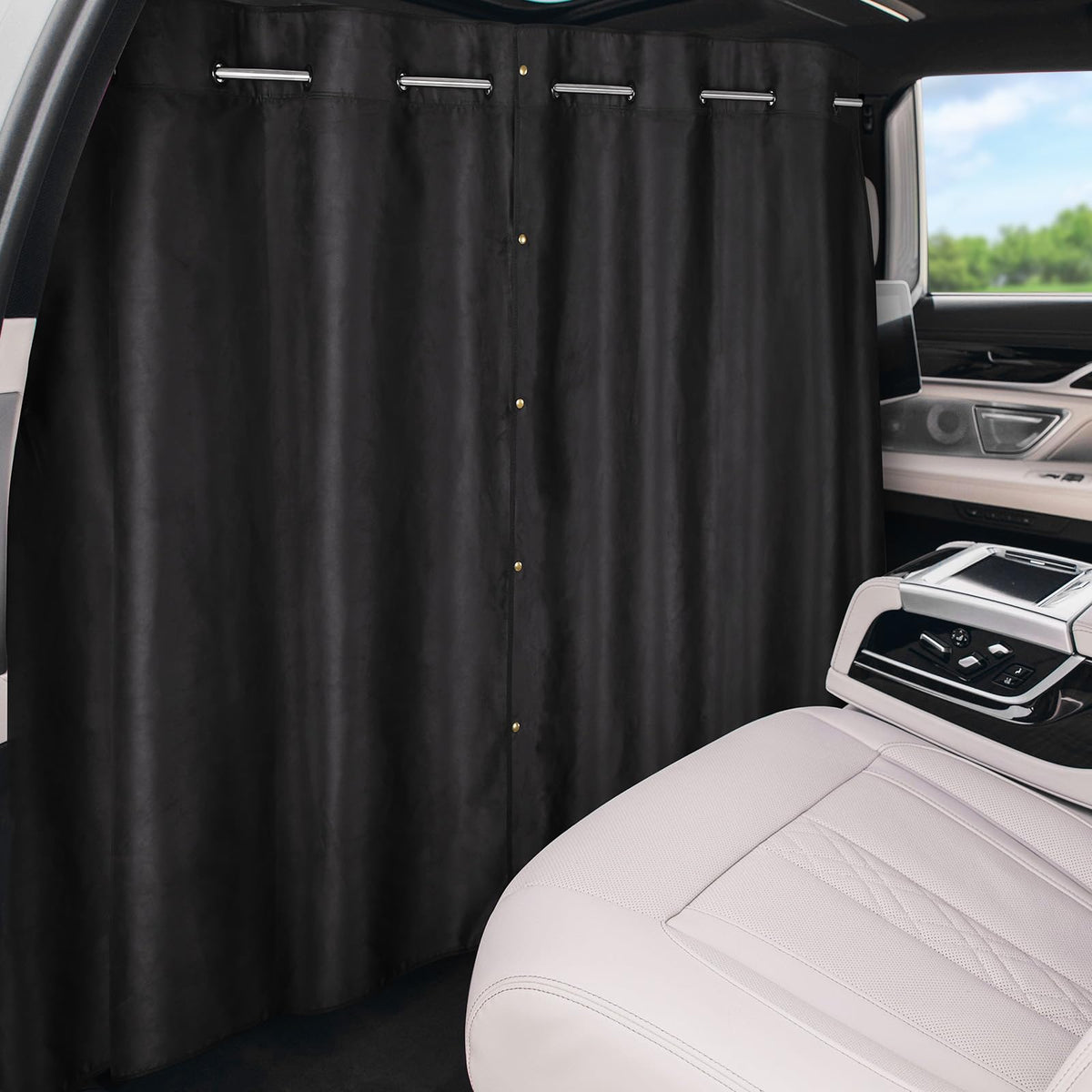 Zatooto Car Divider Curtain, Car Privacy Curtains With Pole Backseat Blackout Curtain For Car Camping Travel And Breaks, Lengths