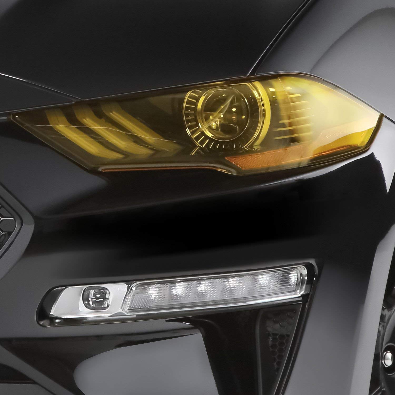 Gt Styling Gt0995Y Transparent Yellow Headlight Cover Fits 2018-2020 Ford Mustang