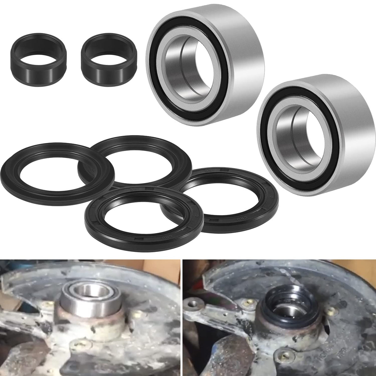 8 Pcs Front Wheel Bearings & Seals Kit For Honda Foreman 500 400 450 4X4 Trx500