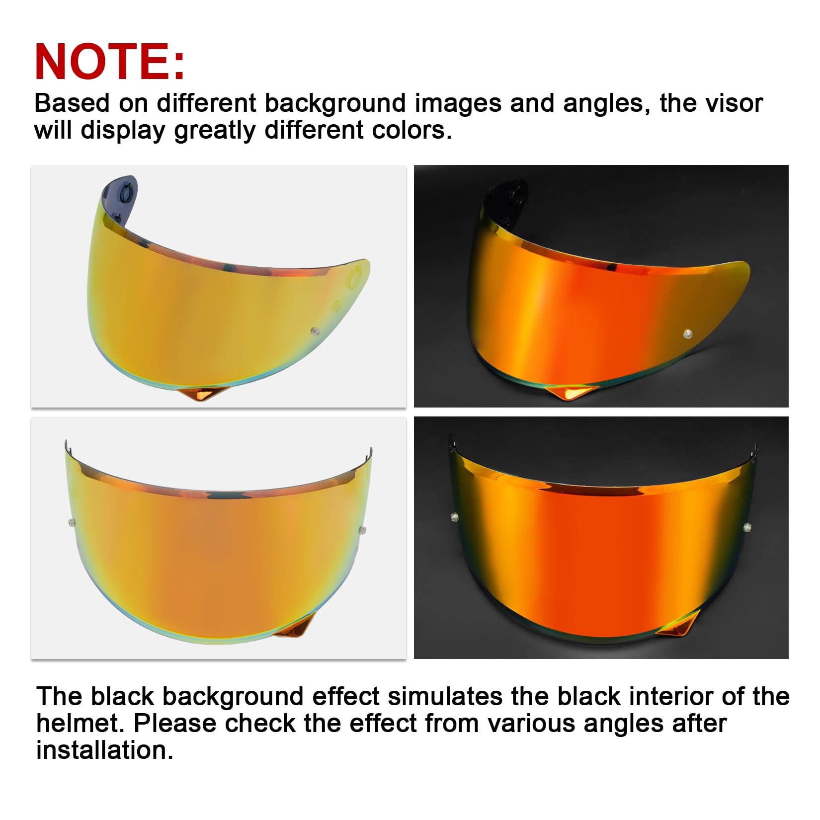PSLER HJ-34P Visor - HJ-34P Visor Tinted C10 Helmet Visor Pinlock-Ready Face Shield for HJ-34P C10,Deep Red