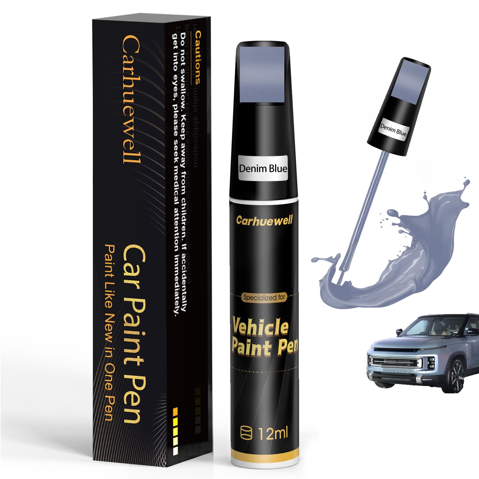 Blue Touch Up Paint for Cars, Car Scratch Repair Pen, Car Paint Touch Up Pen Auto Scratches Remover Easy to Use and Quick Fix(De