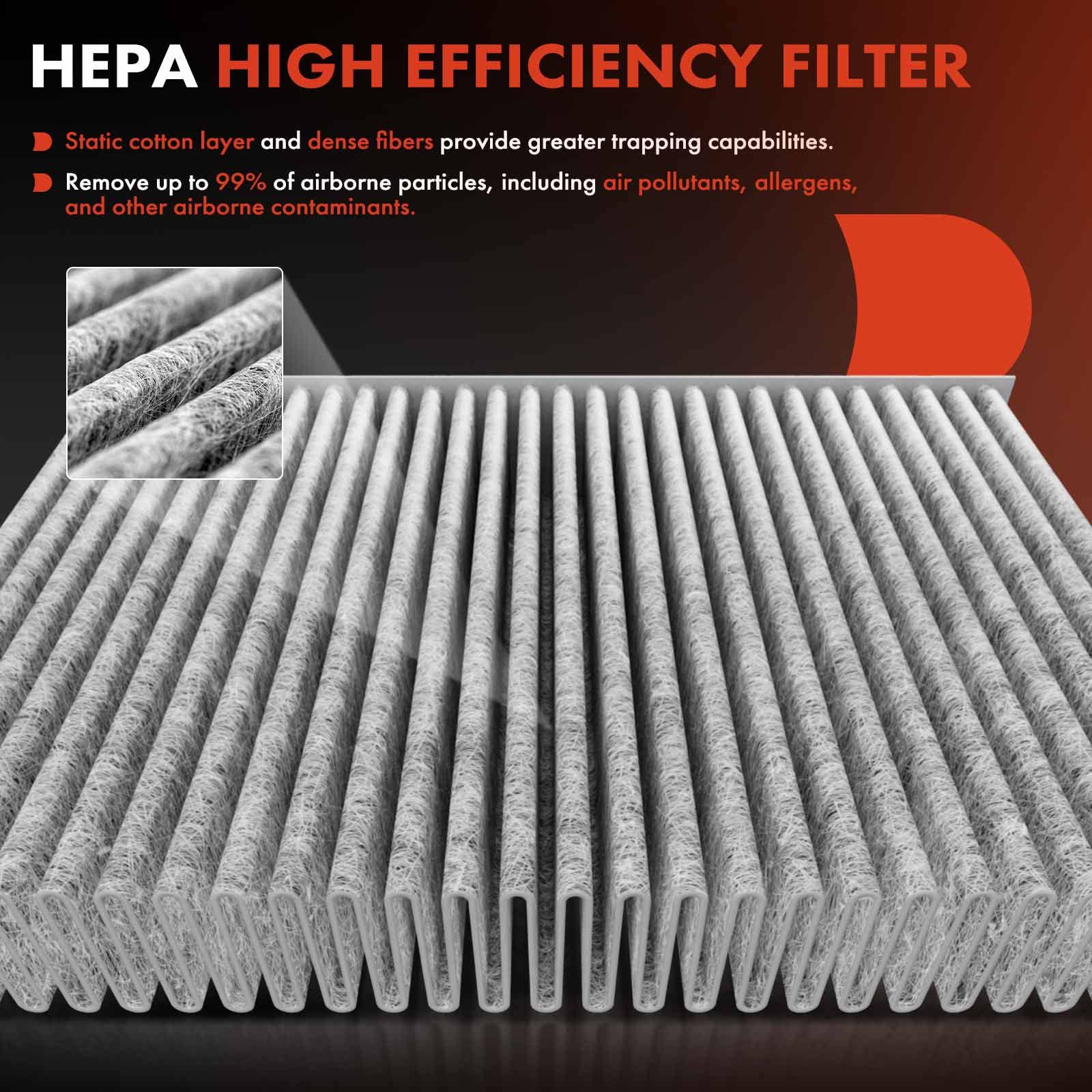 A-Premium 2-Pc Cabin Air Filter With Activated Carbon Compatible With Jeep Gladiator 2020-2022, Wrangler 2018-2023 - 2.0L 3.6L 6.4L - Replace# 68301863Aa