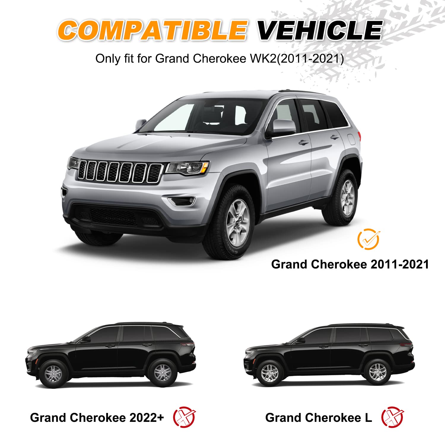 Snailfly 220 Lbs Roof Rack Cross Bars Fit For 2011-2021 Jeep Grand Cherokee Crossbars Cargo Luggage Rack, Aluminum Alloy