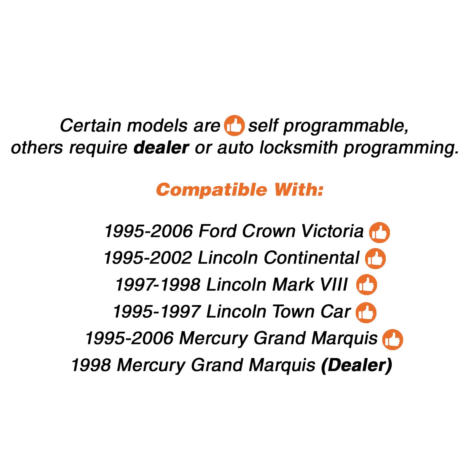 Discount Keyless Replacement Key Fob Car Remote For Crown Victoria Marquis Continental Mark Viii Cwtwb1U311, Cwtwb1U313 (2 Pack)