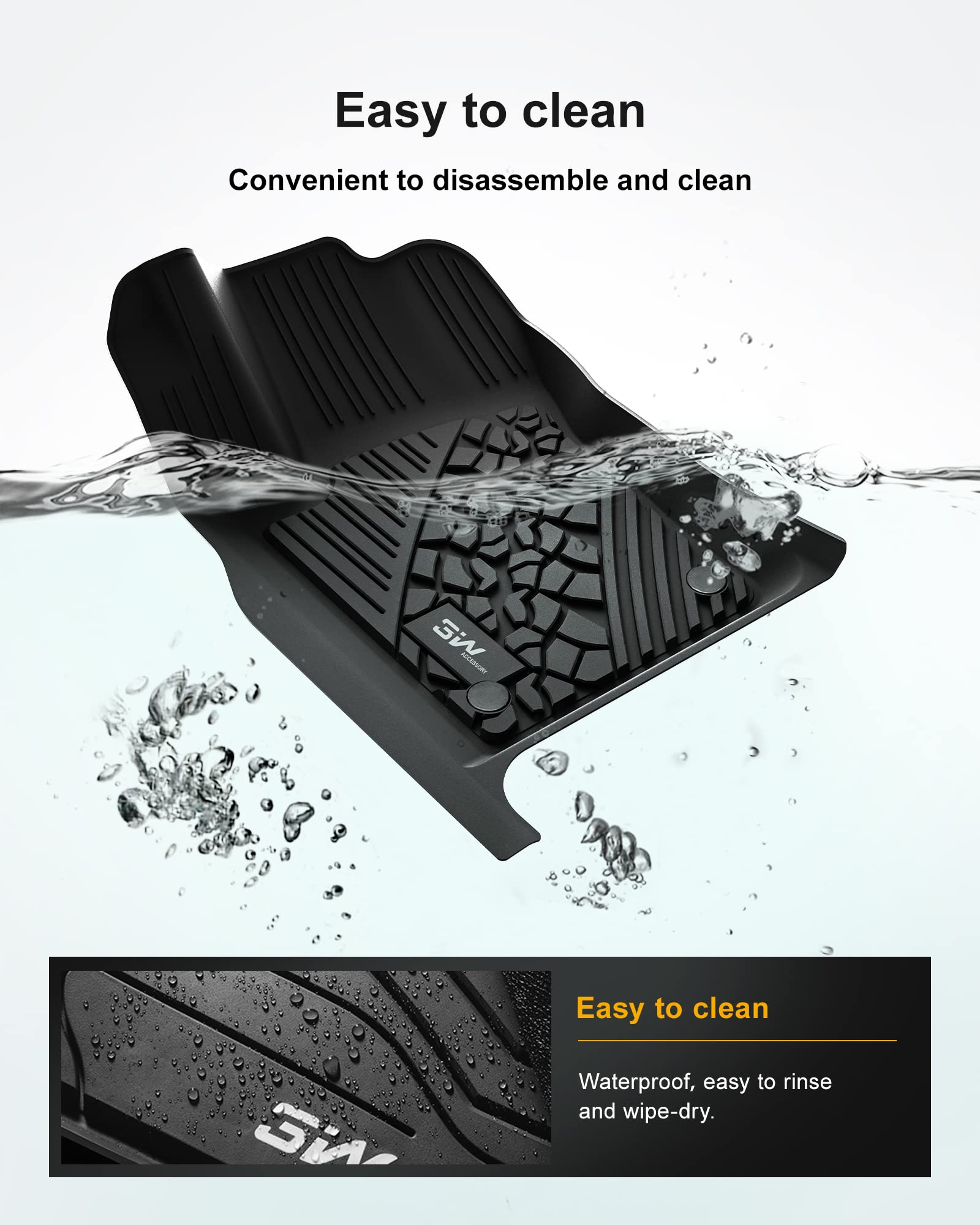 3W Floor Mats Fit For Jeep Grand Cherokee 2016-2021/ Grand Cherokee Wk 2022 2023/ Dodge Durango 2016-2021 (2Nd Row Bench Seating