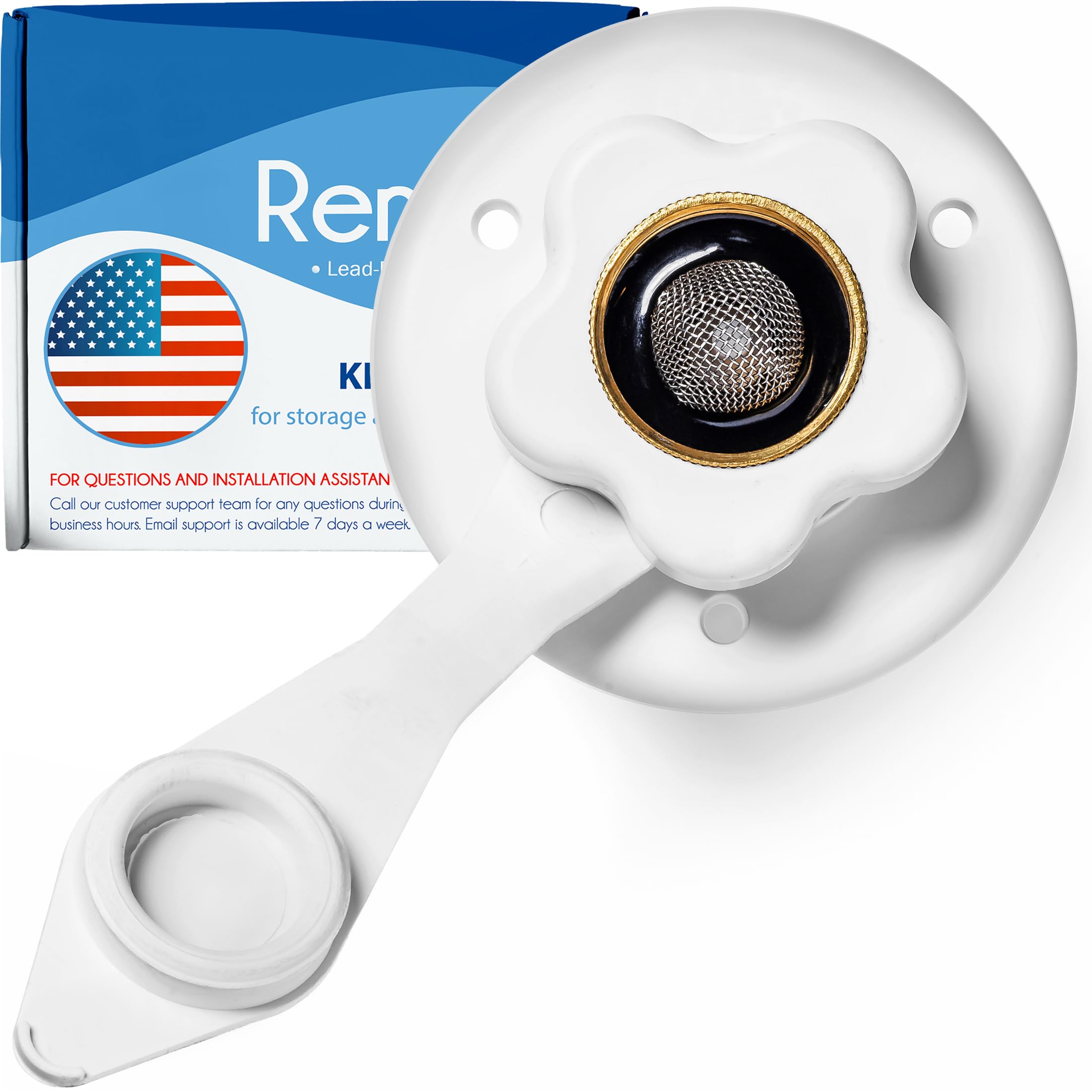 Renator RV Water Inlet Connection. RV City Water Inlet With Check Valve. Inlet Hose Connector. Hose Flange Hookup For Camper (wh