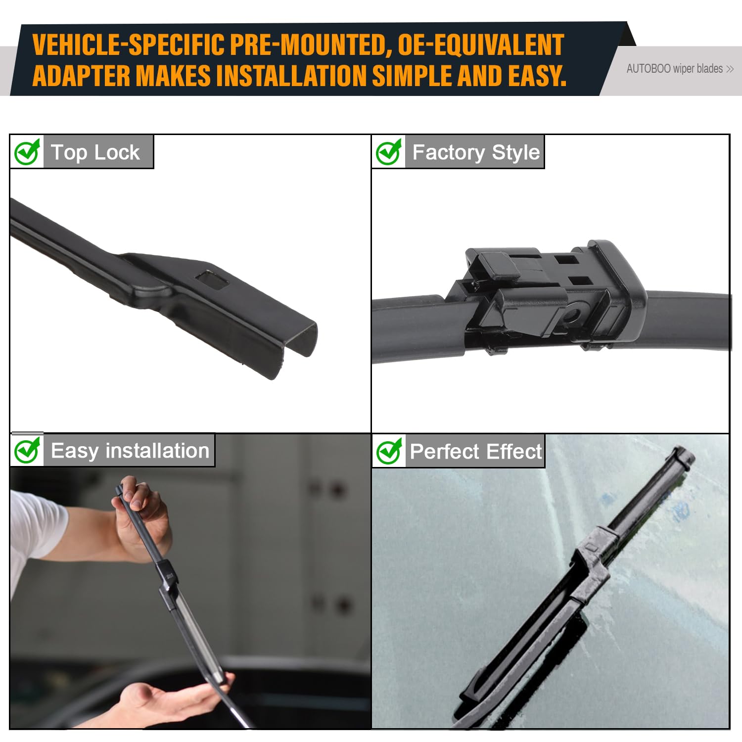 Autoboo 26''+14'' Windshield Wipers With 10'' Rear Wiper Blades Replacement For Chevrolet Trax 2013-2021 2022 2023,Buick Encore