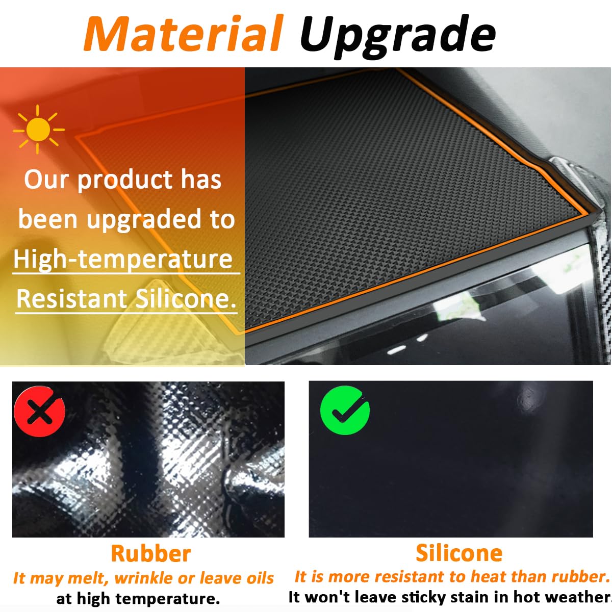 Auovo Dashboard Mats For Subaru Forester Accessories 2019-2024/ Crosstrek 2018-2023 / Impreza 2018-2023 Car Interior Silicone Ma