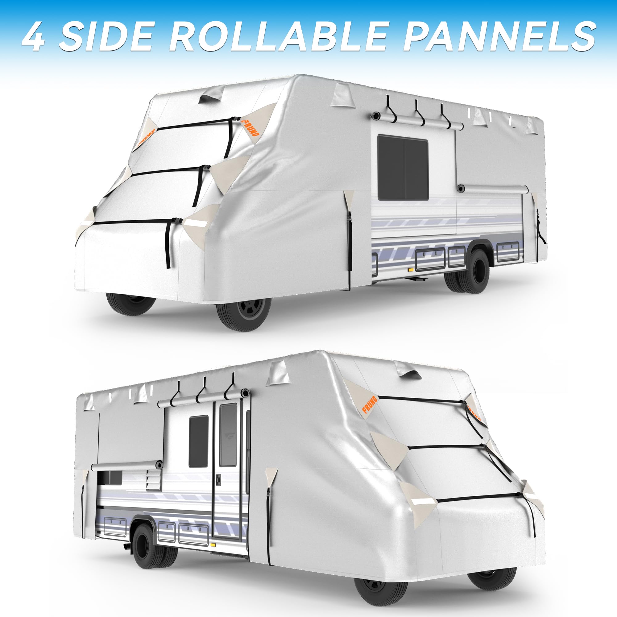 Fruno Oxford Fabric Class C Rv Cover Fits 26'-29' Waterproof Rip-Resistant Anti-Uv Motorhome Camper Cover For Winter Snow With J