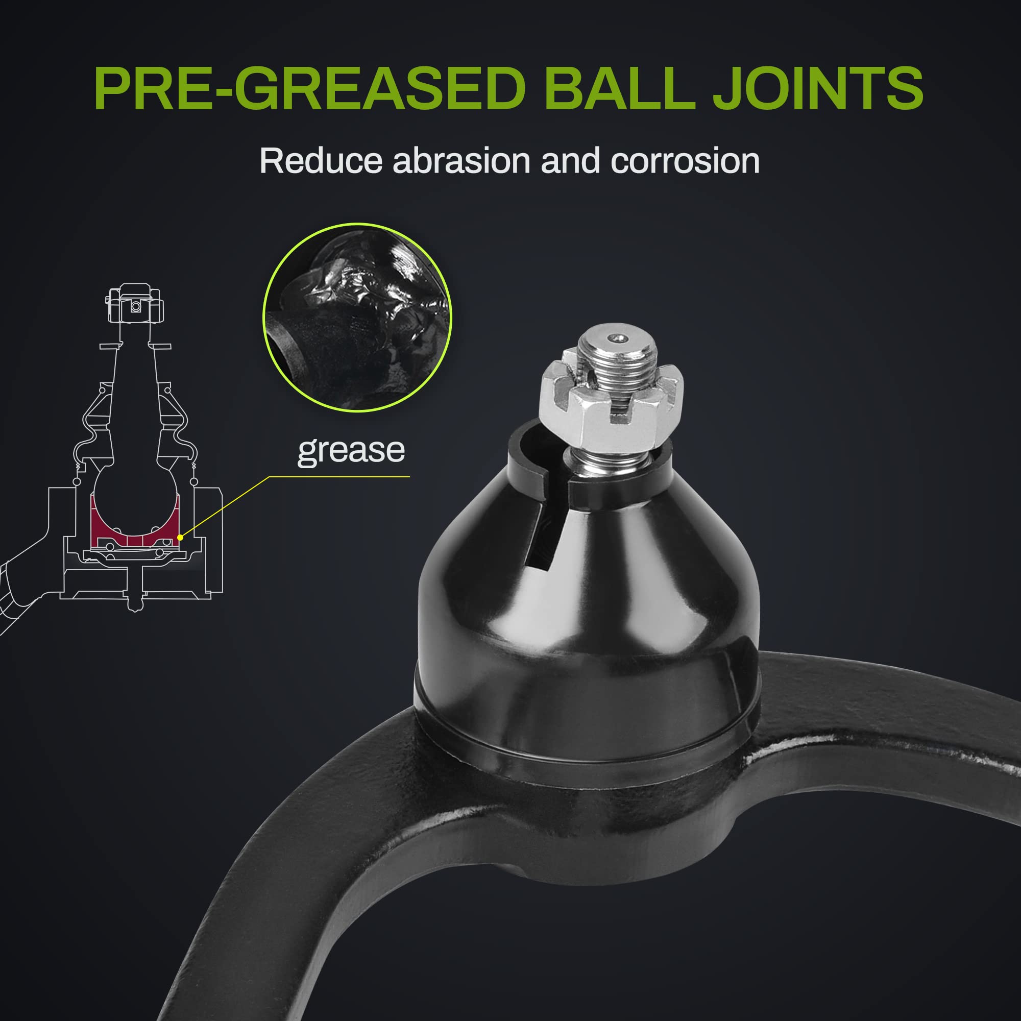 Autosaver88 -Front Upper Control Arm Kit Compatible With 1997-2002 Ford Expedition,1997-2004 F-150,1997-1999 F-250, 2002 Lincoln