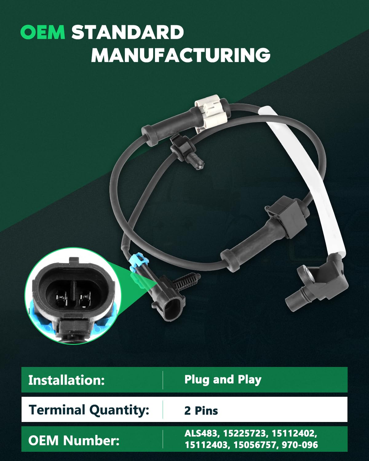 Scitoo 2 Pcs Front Left Right Abs Wheel Speed Sensors Fit For Chevy Avalanche 2500/Silverado 1500/2500/3500/Suburban 2500, For G