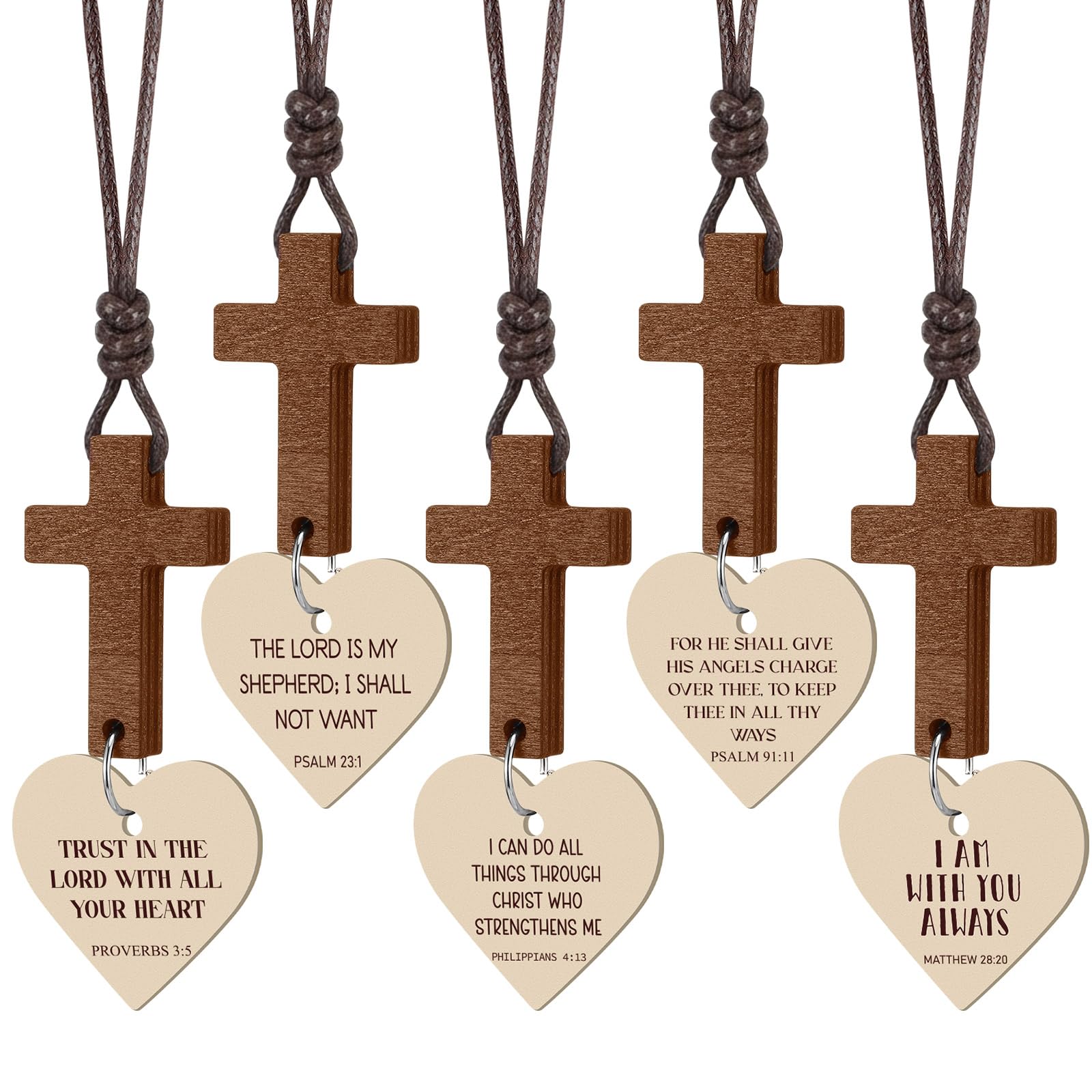 Sivak 5 Pcs Cross Car Air Fresheners Christian Heart Cross Hanging Gift for Driver Bible Car Mirror Rearview Decor Accessories R
