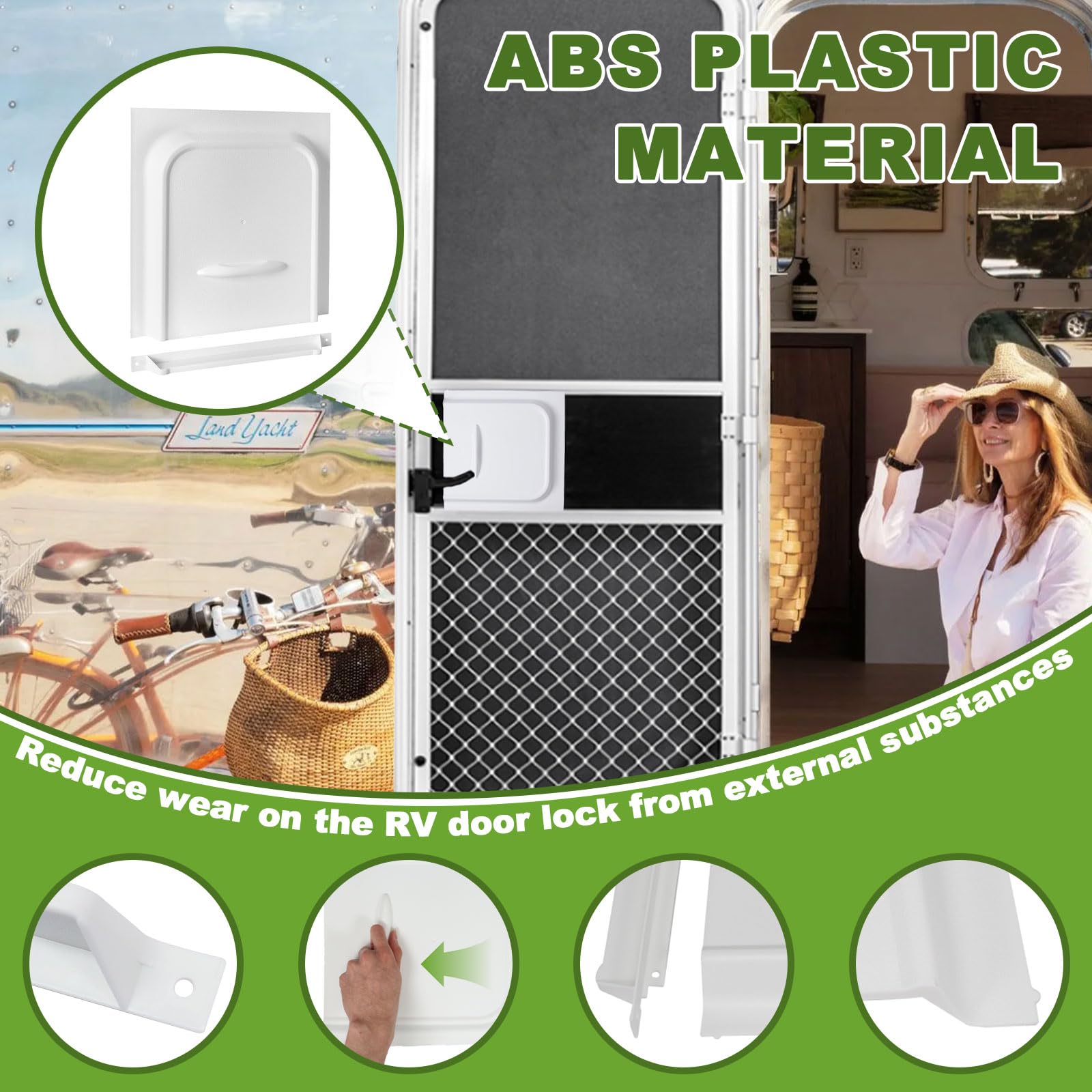 Janhemei 12 RV Screen Door Slider Panel with Latch, Premium Screen Door Protector for RV, Trailer, Camper, Motor Home, Cargo T