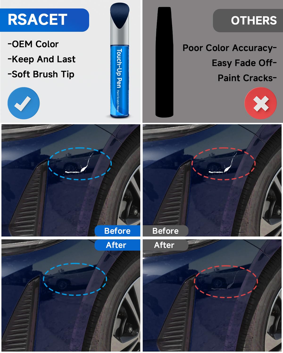 8Q4 Reservoir Blue Touch Up Paint Compatible with Toyota Exact Match Touch Up Paint Car Scratch Repair